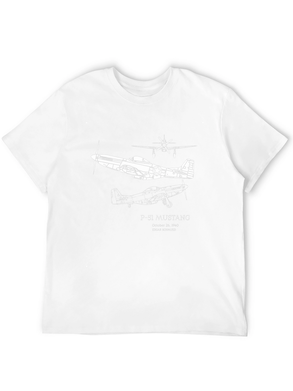 P-51 Mustang Black Graphic T-Shirt