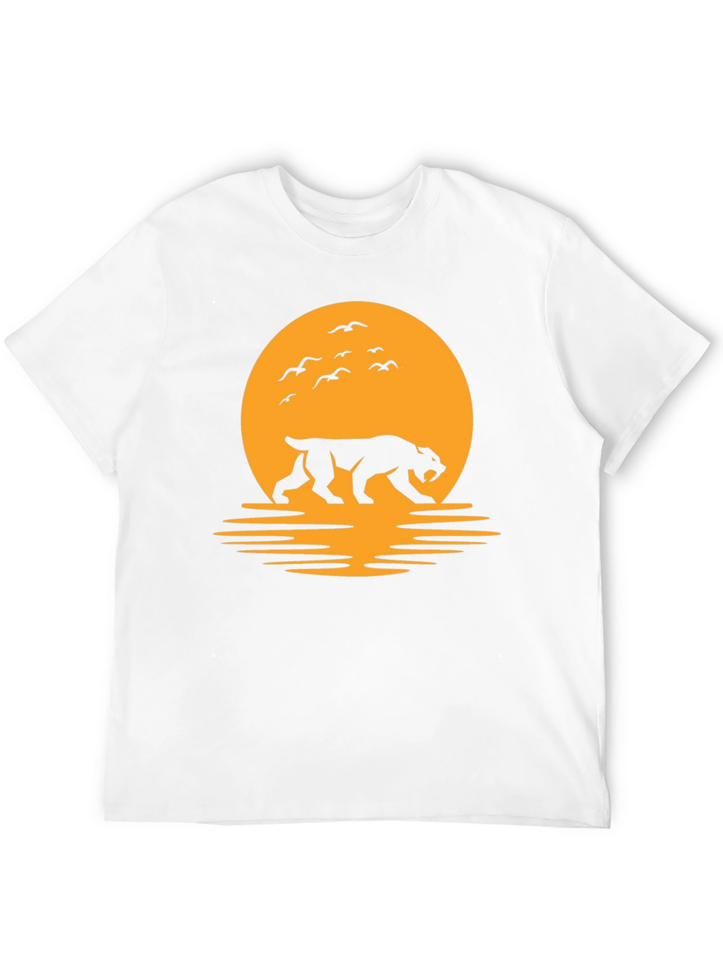 Tiger Silhouette Graphic Tee - Sunset Design