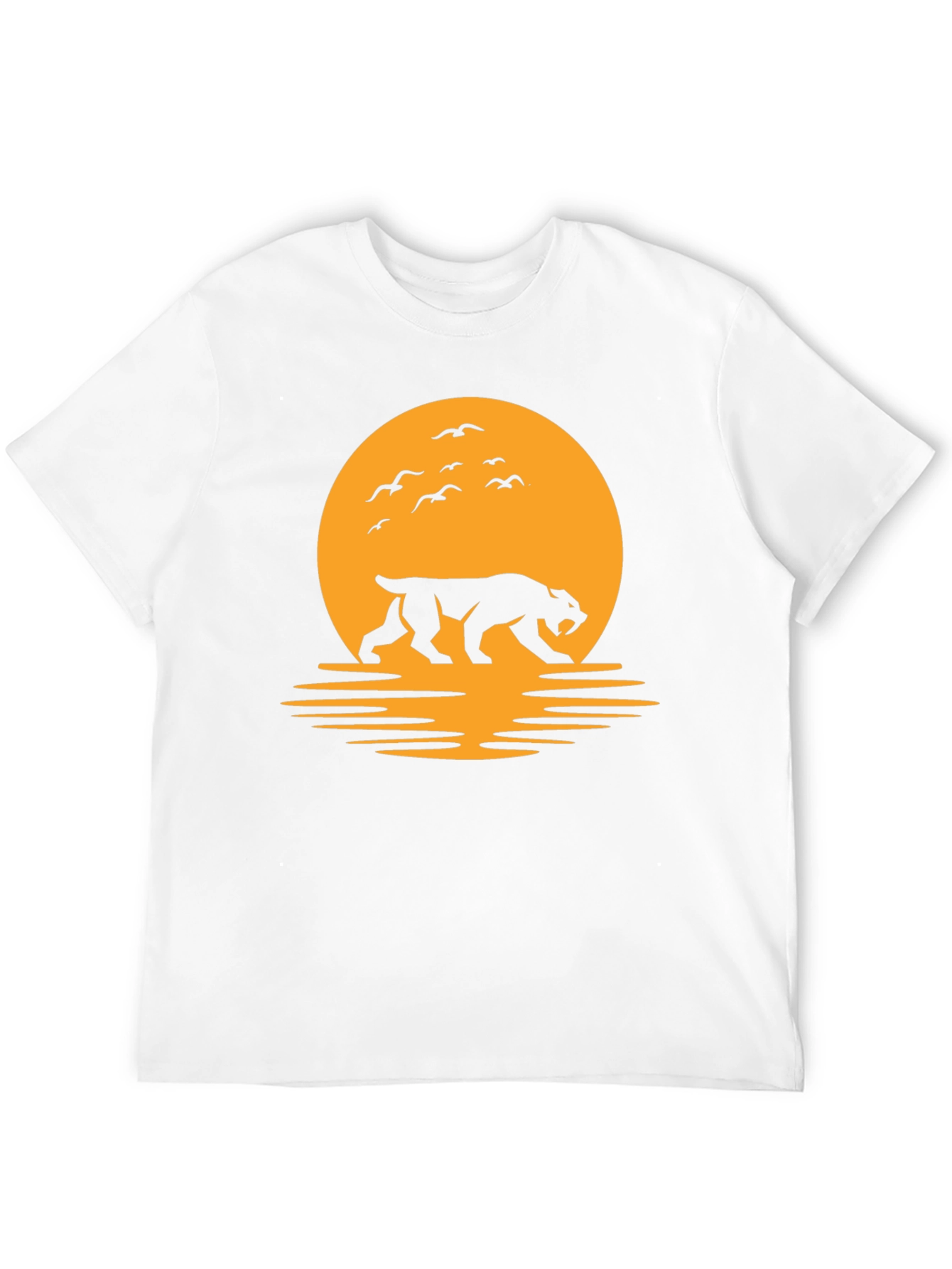 Tiger Silhouette Graphic Tee - Sunset Design
