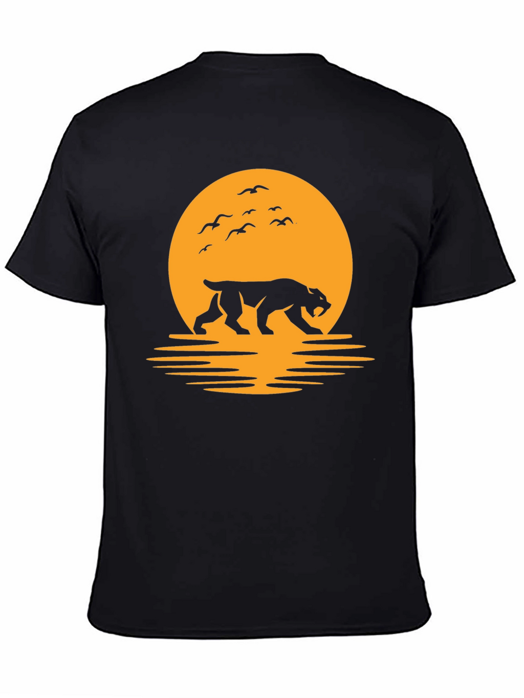Tiger Silhouette Graphic Tee - Sunset Design