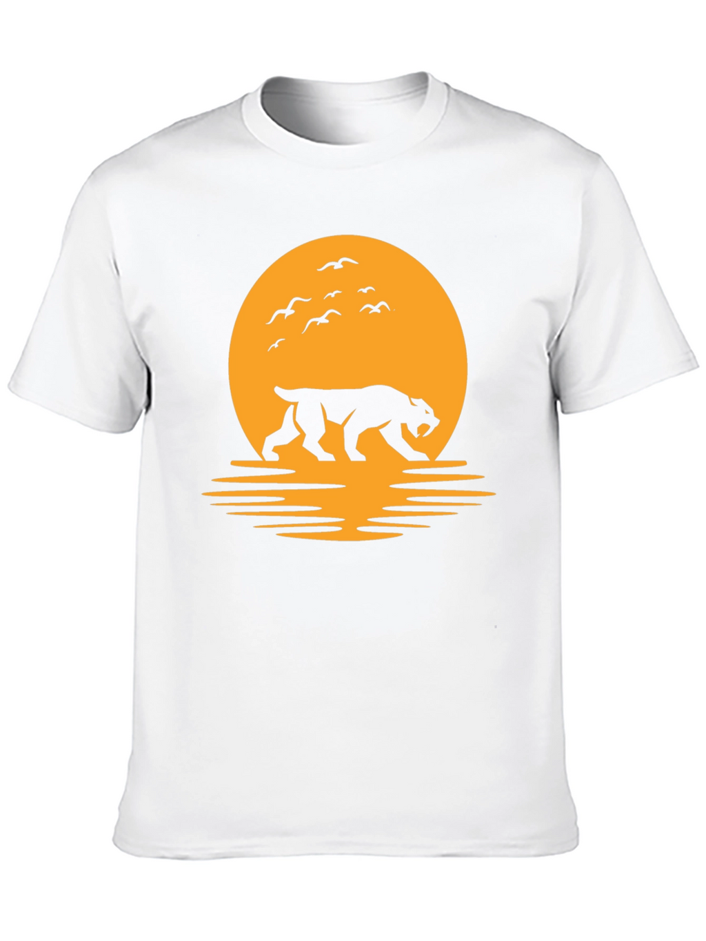 Tiger Silhouette Graphic Tee - Sunset Design