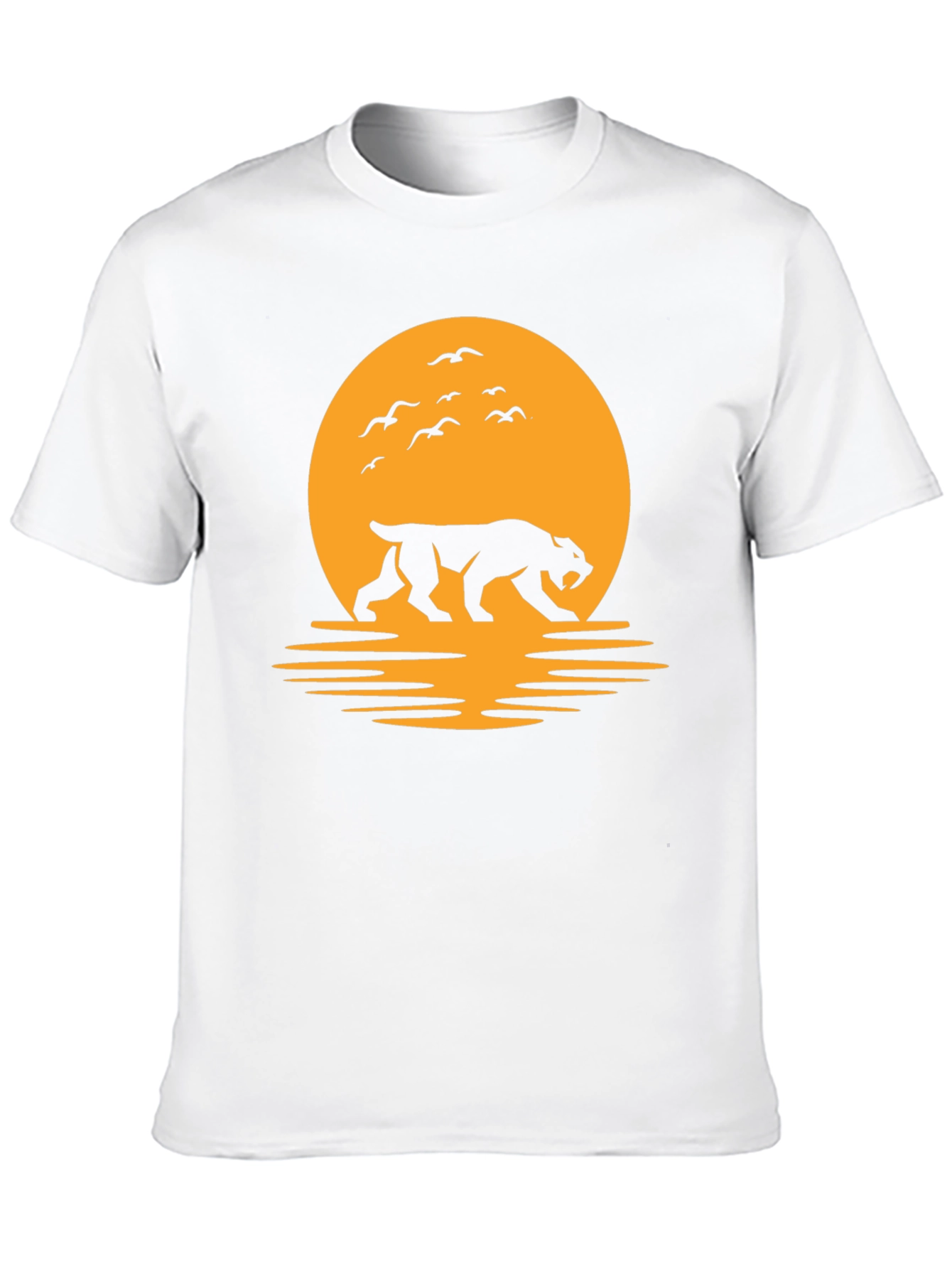 Tiger Silhouette Graphic Tee - Sunset Design