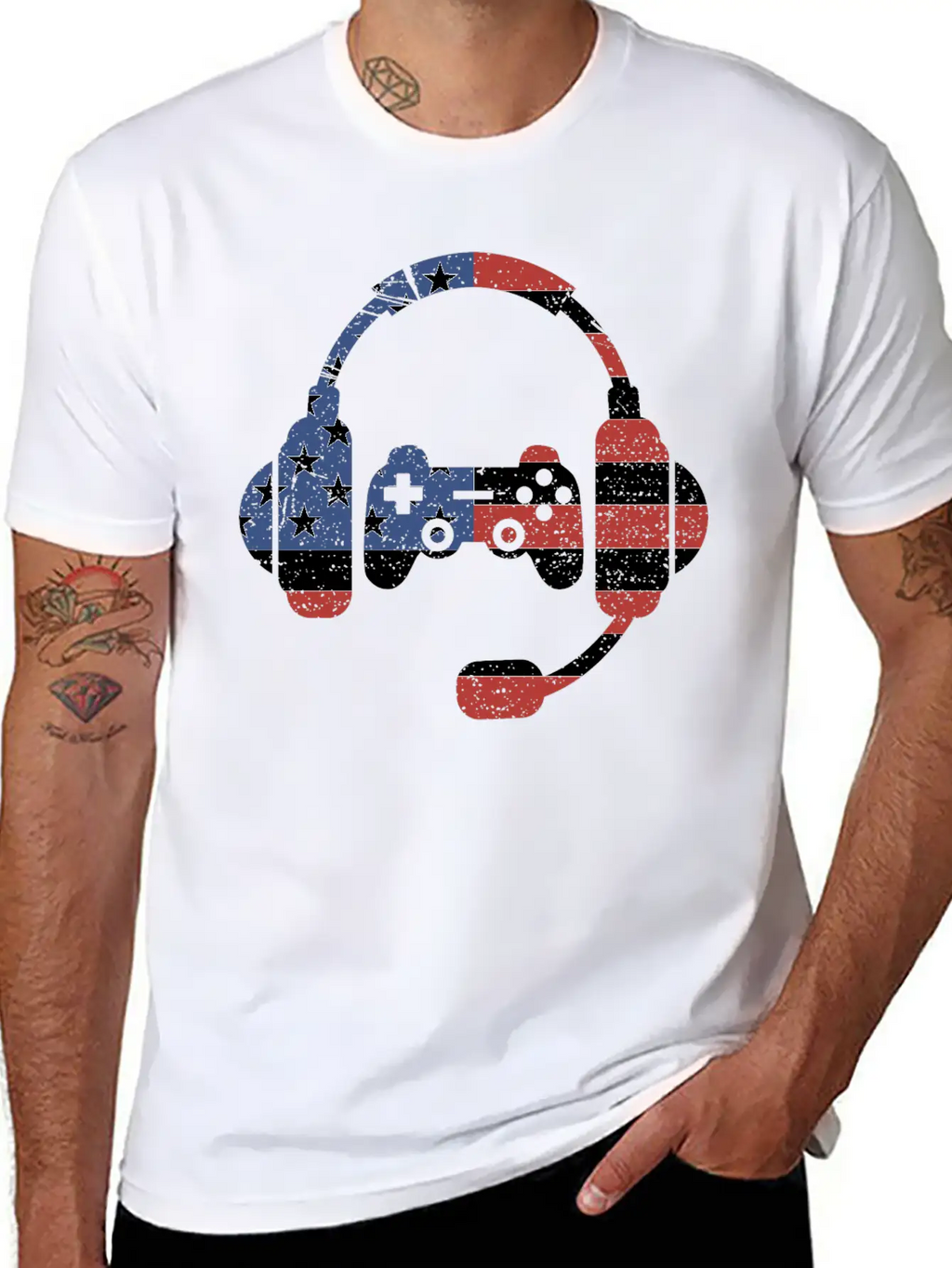 US Flag Gaming - Gaming Unisex Short Sleeve Soft Cotton T-Shirt – Casual Everyday Wear