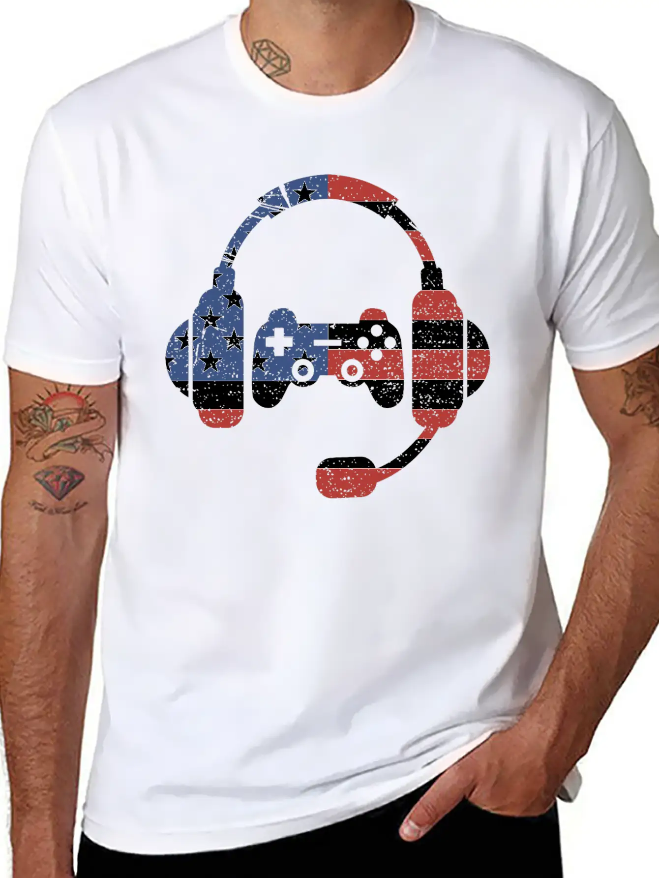 US Flag Gaming - Gaming Unisex Short Sleeve Soft Cotton T-Shirt – Casual Everyday Wear