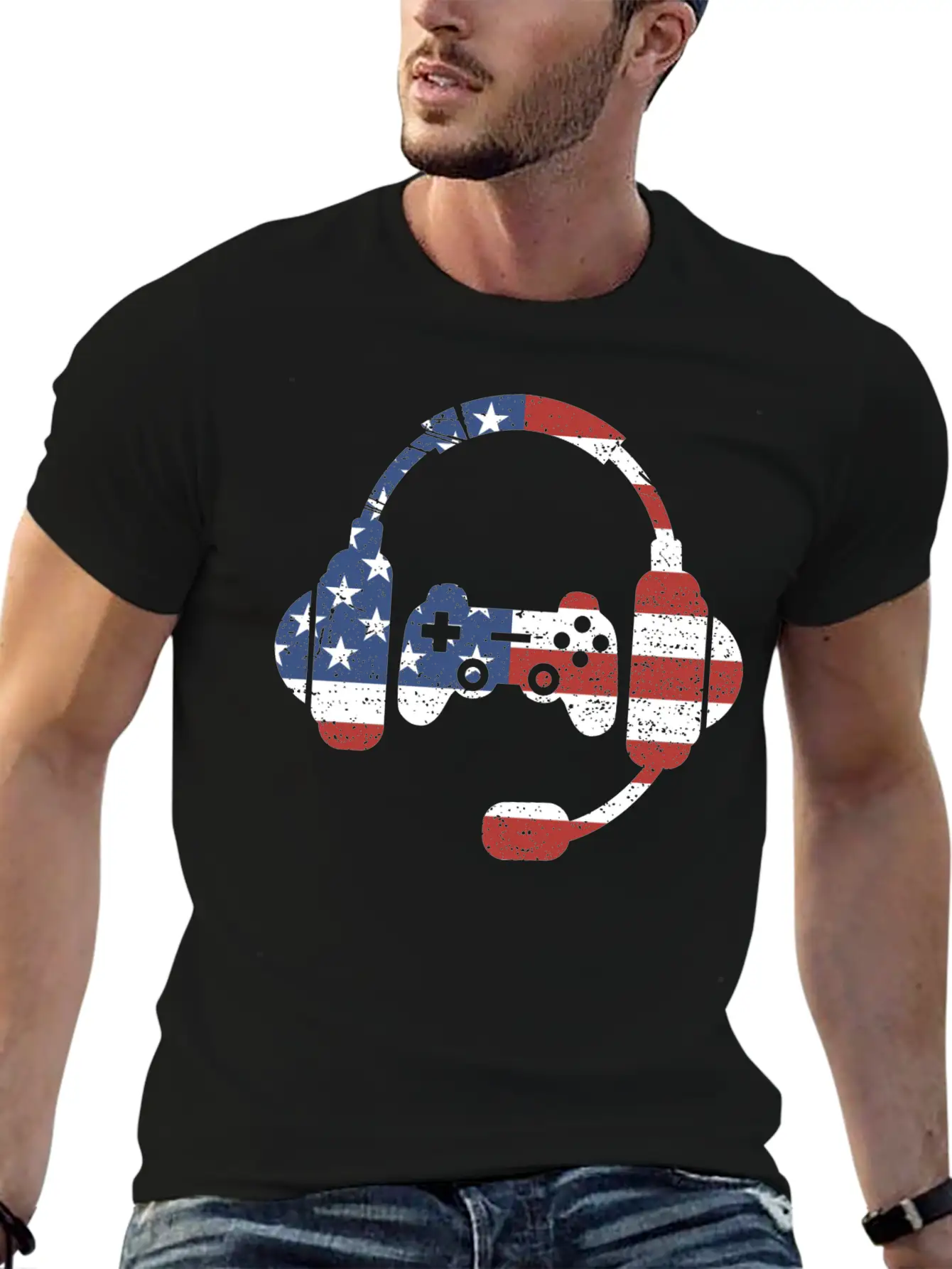 US Flag Gaming - Gaming Unisex Short Sleeve Soft Cotton T-Shirt – Casual Everyday Wear