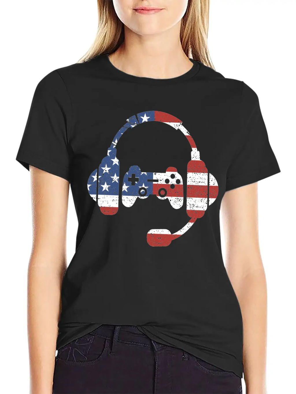 US Flag Gaming - Gaming Unisex Short Sleeve Soft Cotton T-Shirt – Casual Everyday Wear