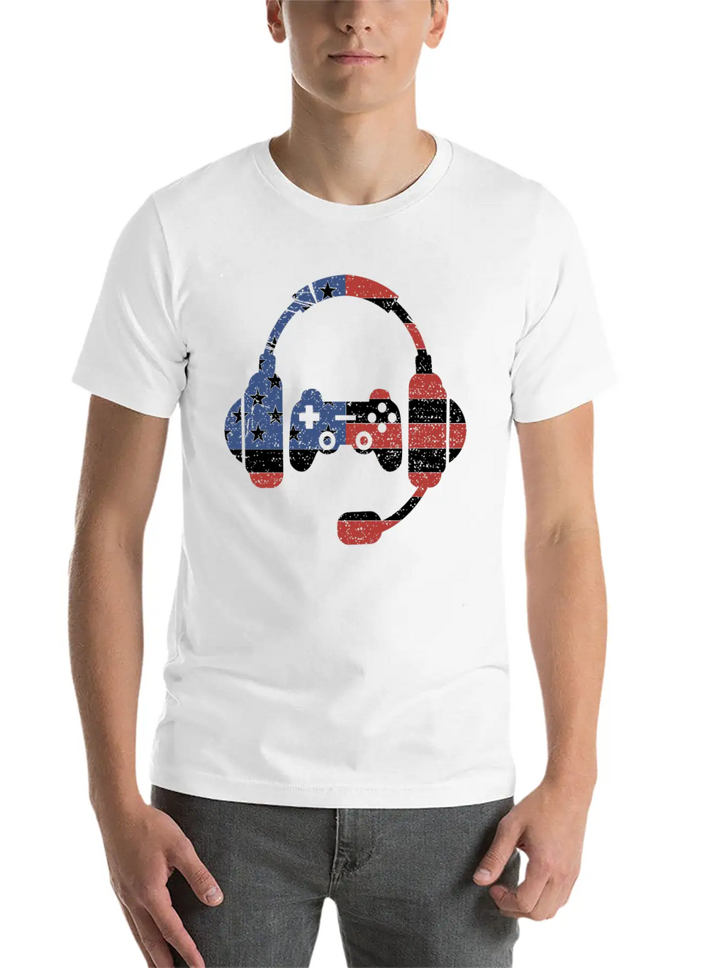 US Flag Gaming - Gaming Unisex Short Sleeve Soft Cotton T-Shirt – Casual Everyday Wear
