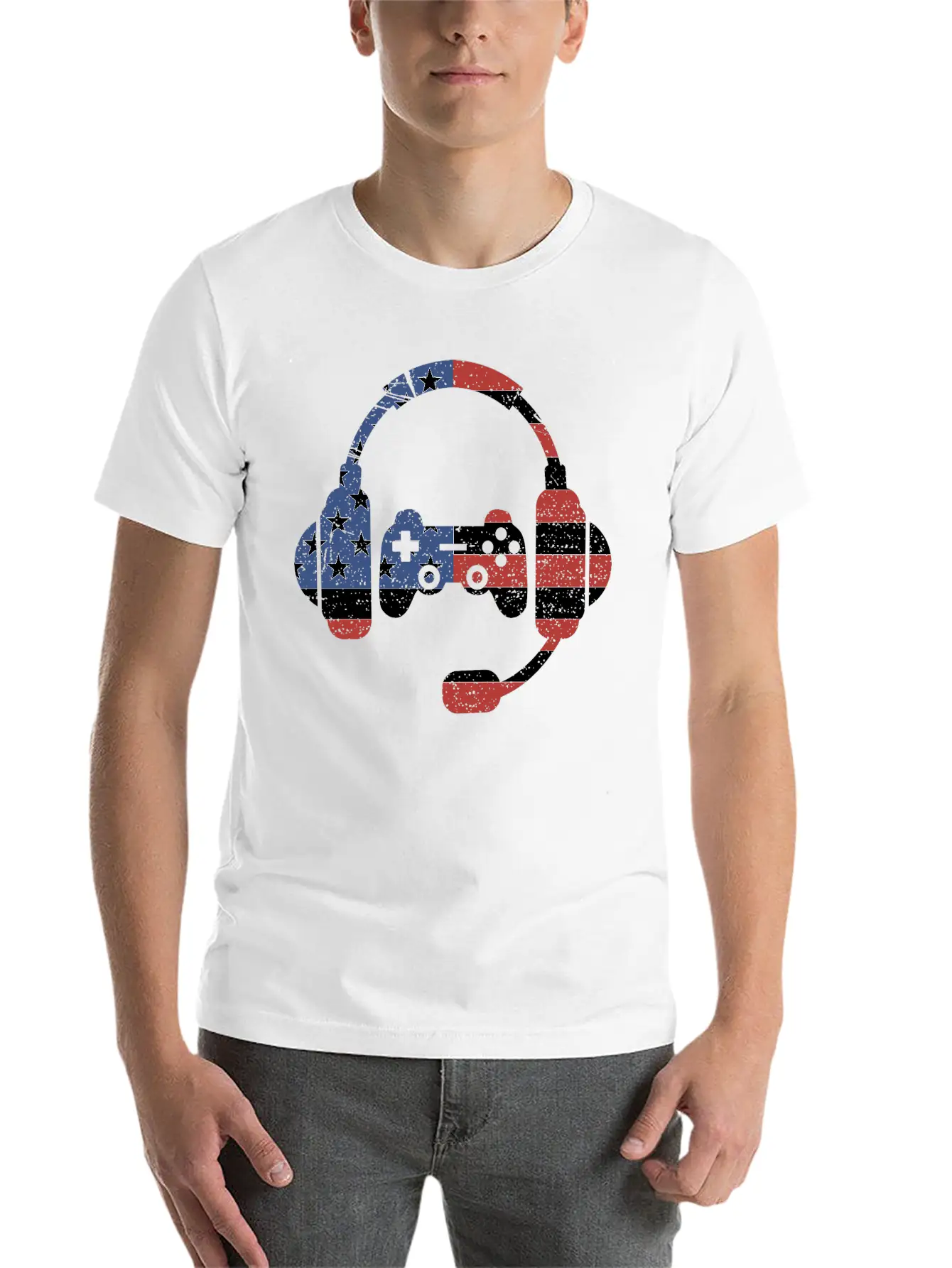 US Flag Gaming - Gaming Unisex Short Sleeve Soft Cotton T-Shirt – Casual Everyday Wear
