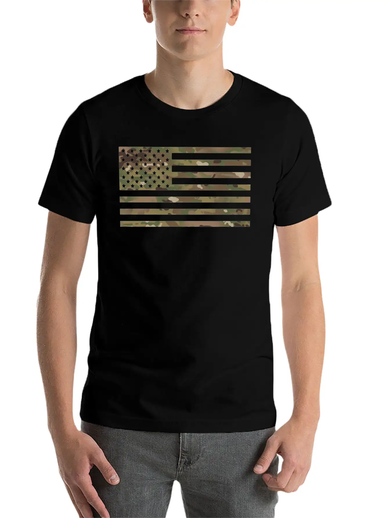 US Flag Military Camouflage Unisex Casual T-Shirt – Clean Design For Daily Comfort