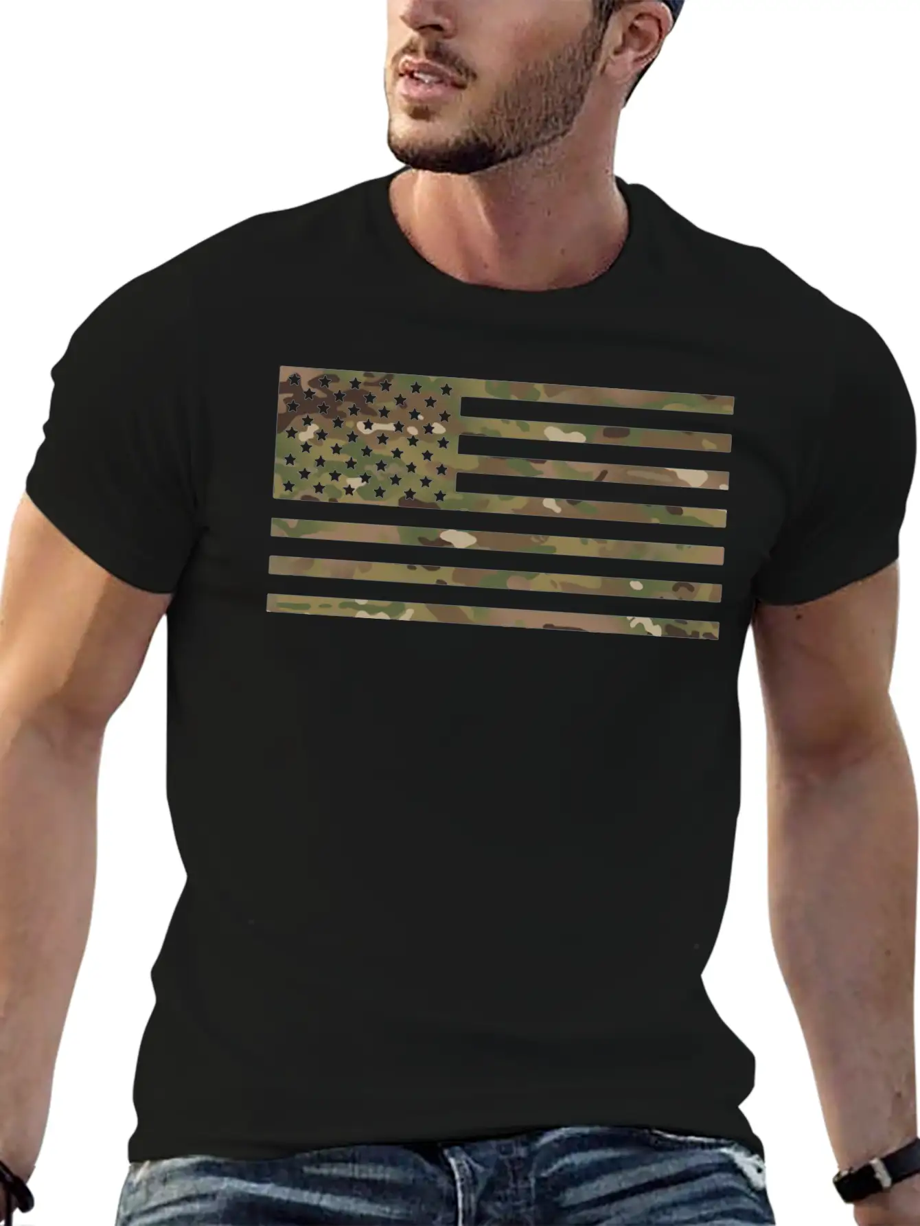 US Flag Military Camouflage Unisex Casual T-Shirt – Clean Design For Daily Comfort