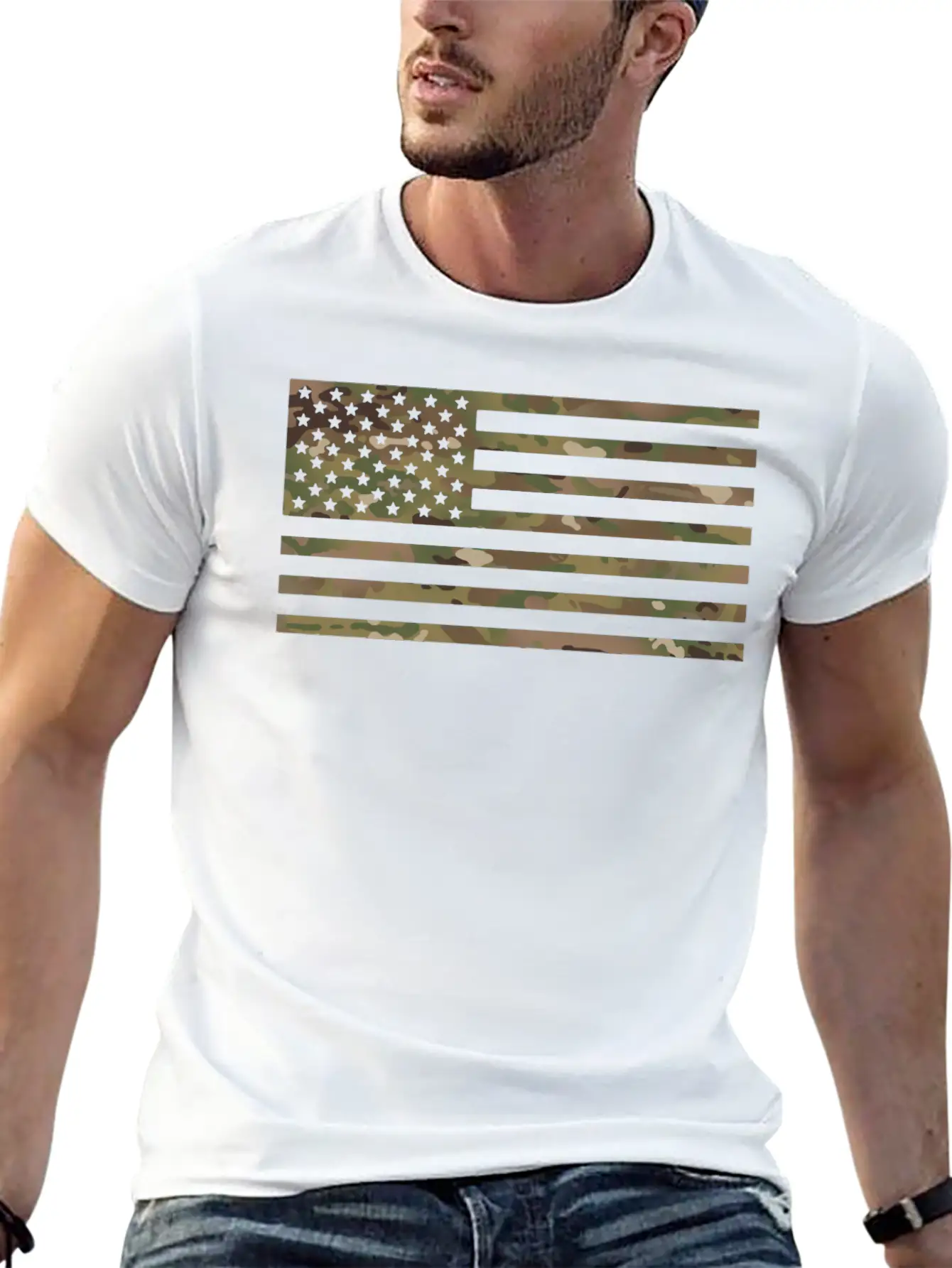 US Flag Military Camouflage Unisex Casual T-Shirt – Clean Design For Daily Comfort