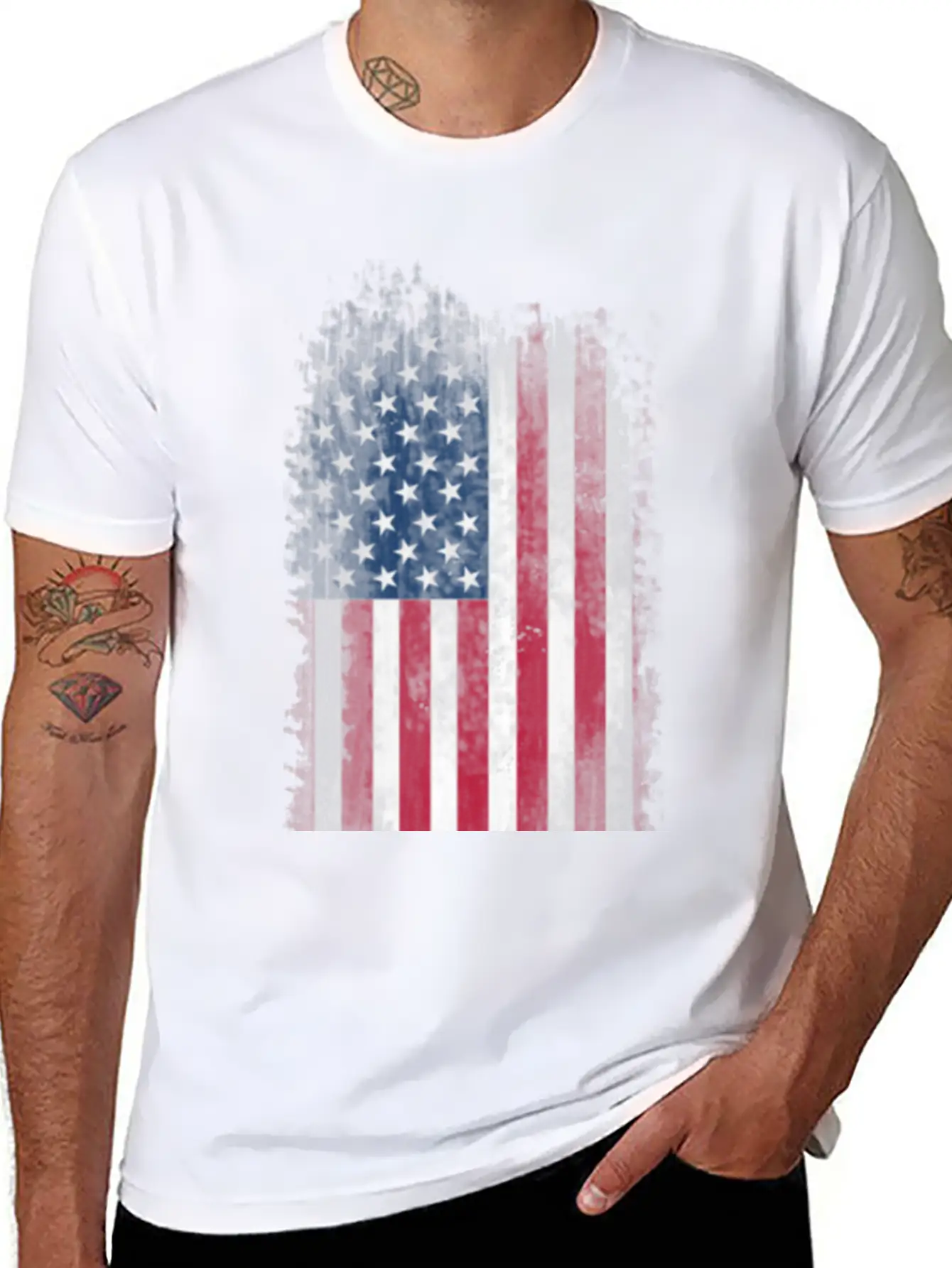 US Flag Stylish Everyday T-Shirt – Unisex Basic Cotton Tee