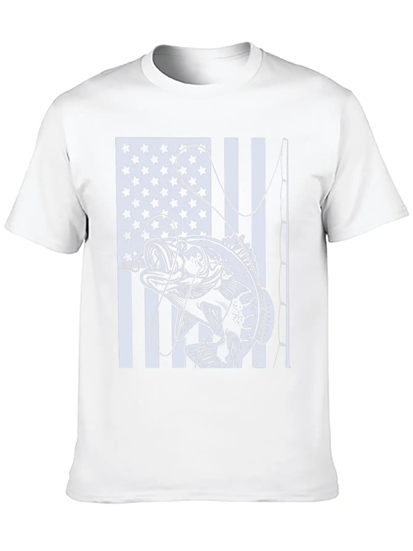 USA Fishing Flag Unisex Short Sleeve Soft Cotton T-Shirt – Casual Everyday Wear