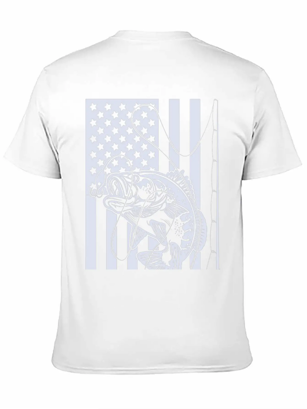 USA Fishing Flag Unisex Short Sleeve Soft Cotton T-Shirt – Casual Everyday Wear