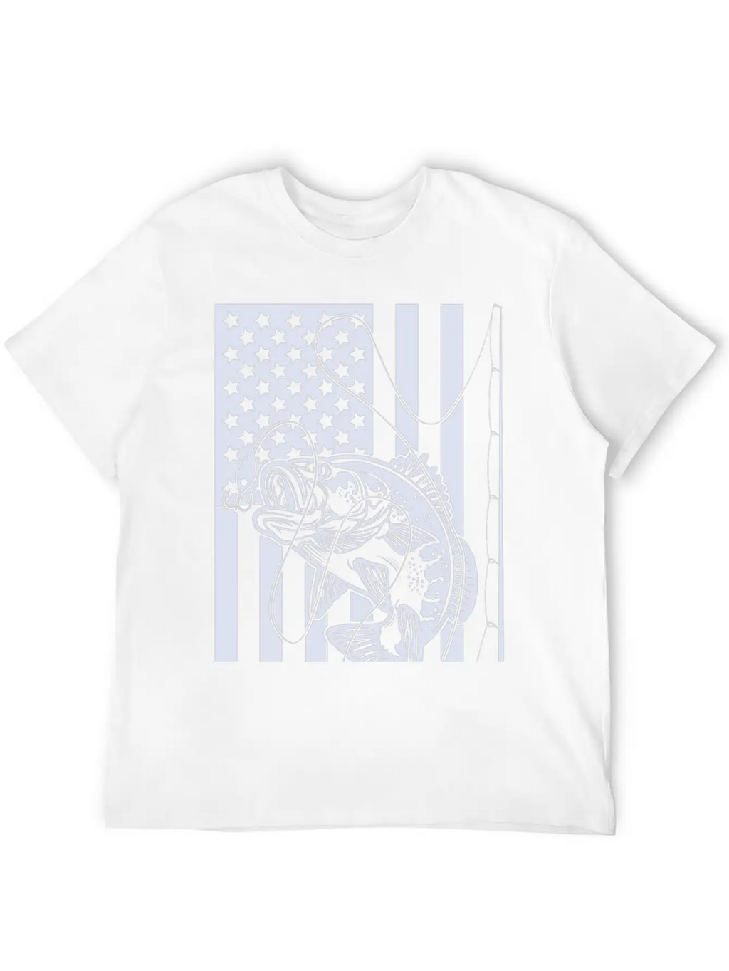 USA Fishing Flag Unisex Short Sleeve Soft Cotton T-Shirt – Casual Everyday Wear