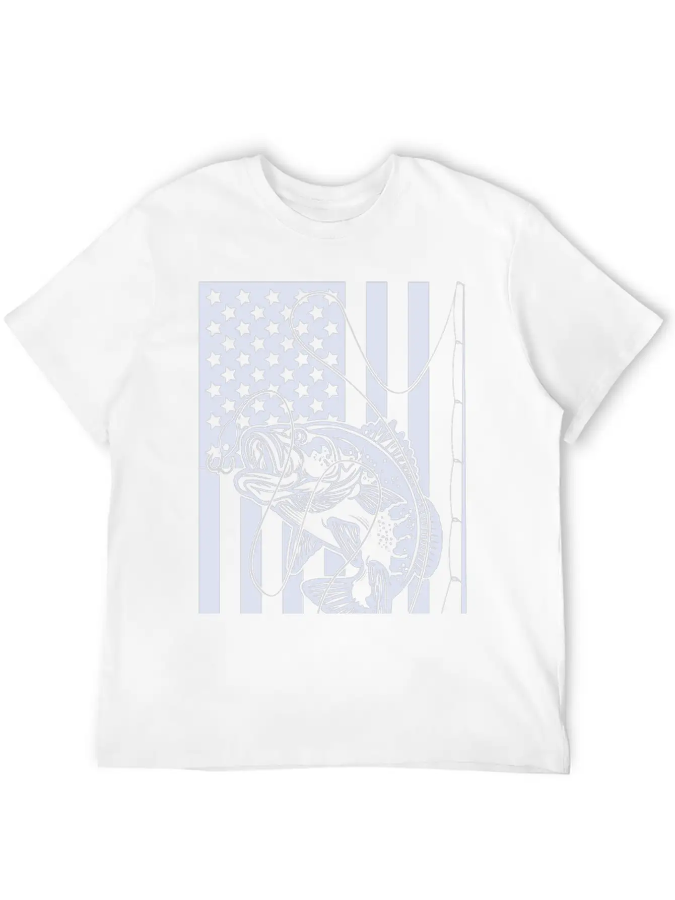 USA Fishing Flag Unisex Short Sleeve Soft Cotton T-Shirt – Casual Everyday Wear