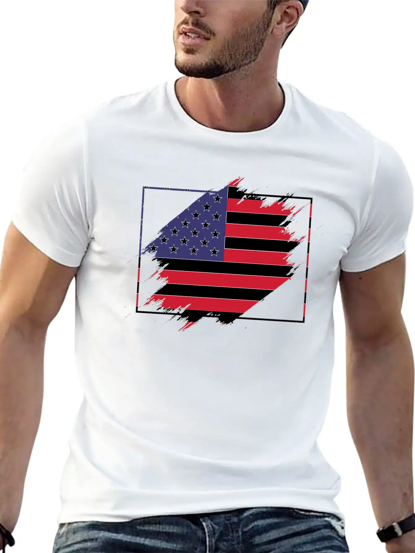 Usa Flag Scratch Unisex Casual T-Shirt – Clean Design For Daily Comfort