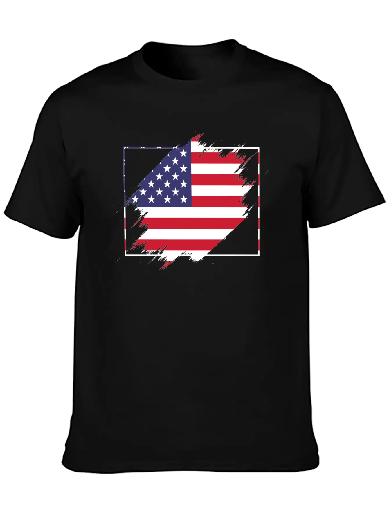 Usa Flag Scratch Unisex Casual T-Shirt – Clean Design For Daily Comfort