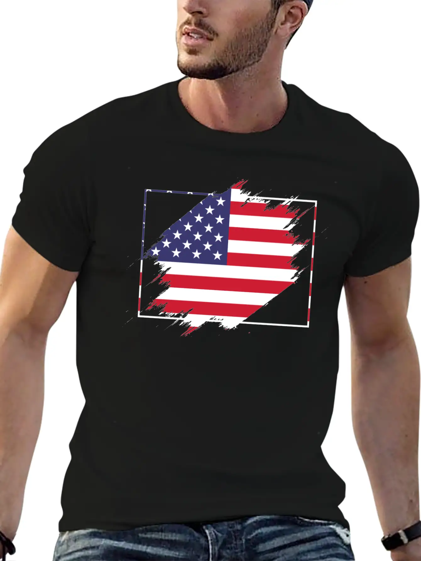 Usa Flag Scratch Unisex Casual T-Shirt – Clean Design For Daily Comfort