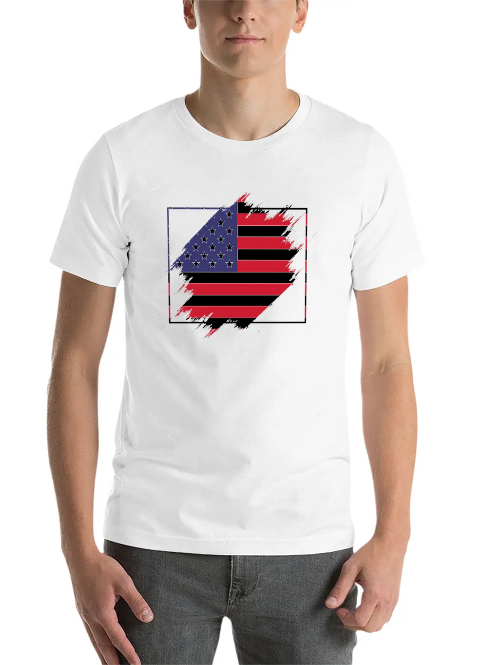Usa Flag Scratch Unisex Casual T-Shirt – Clean Design For Daily Comfort
