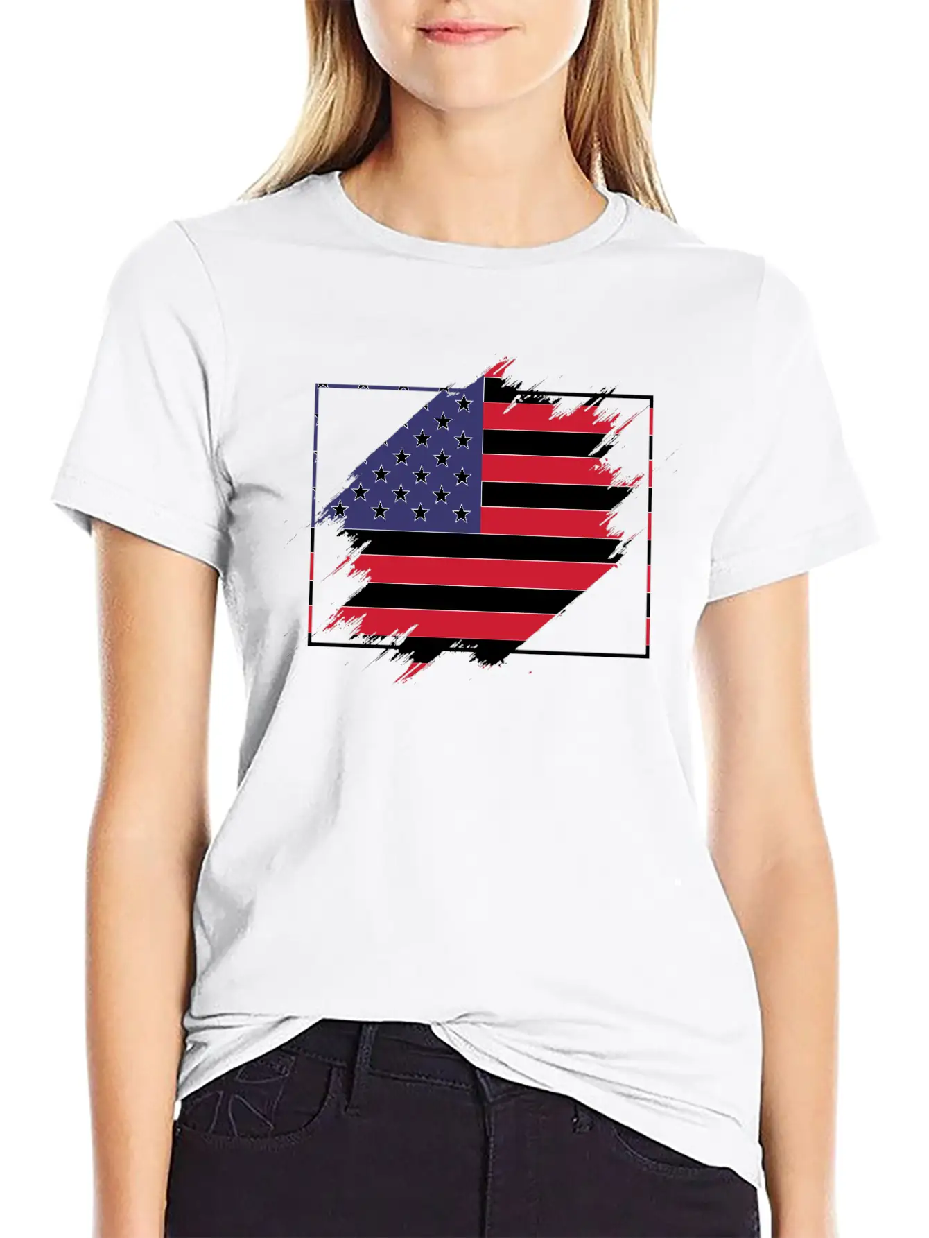 Usa Flag Scratch Unisex Casual T-Shirt – Clean Design For Daily Comfort
