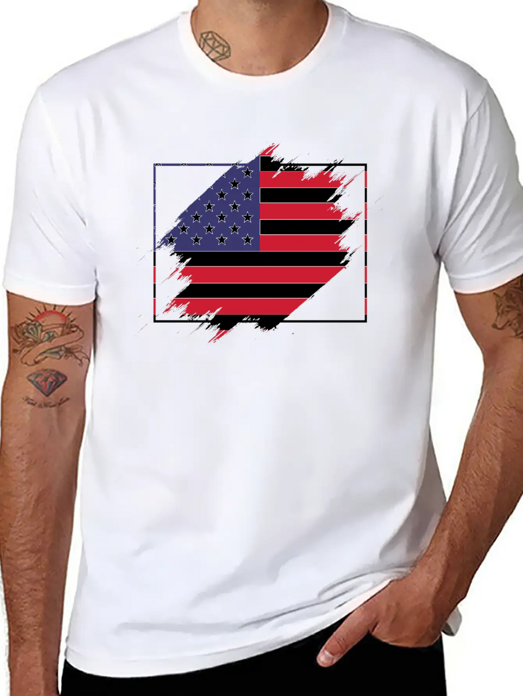 Usa Flag Scratch Unisex Casual T-Shirt – Clean Design For Daily Comfort