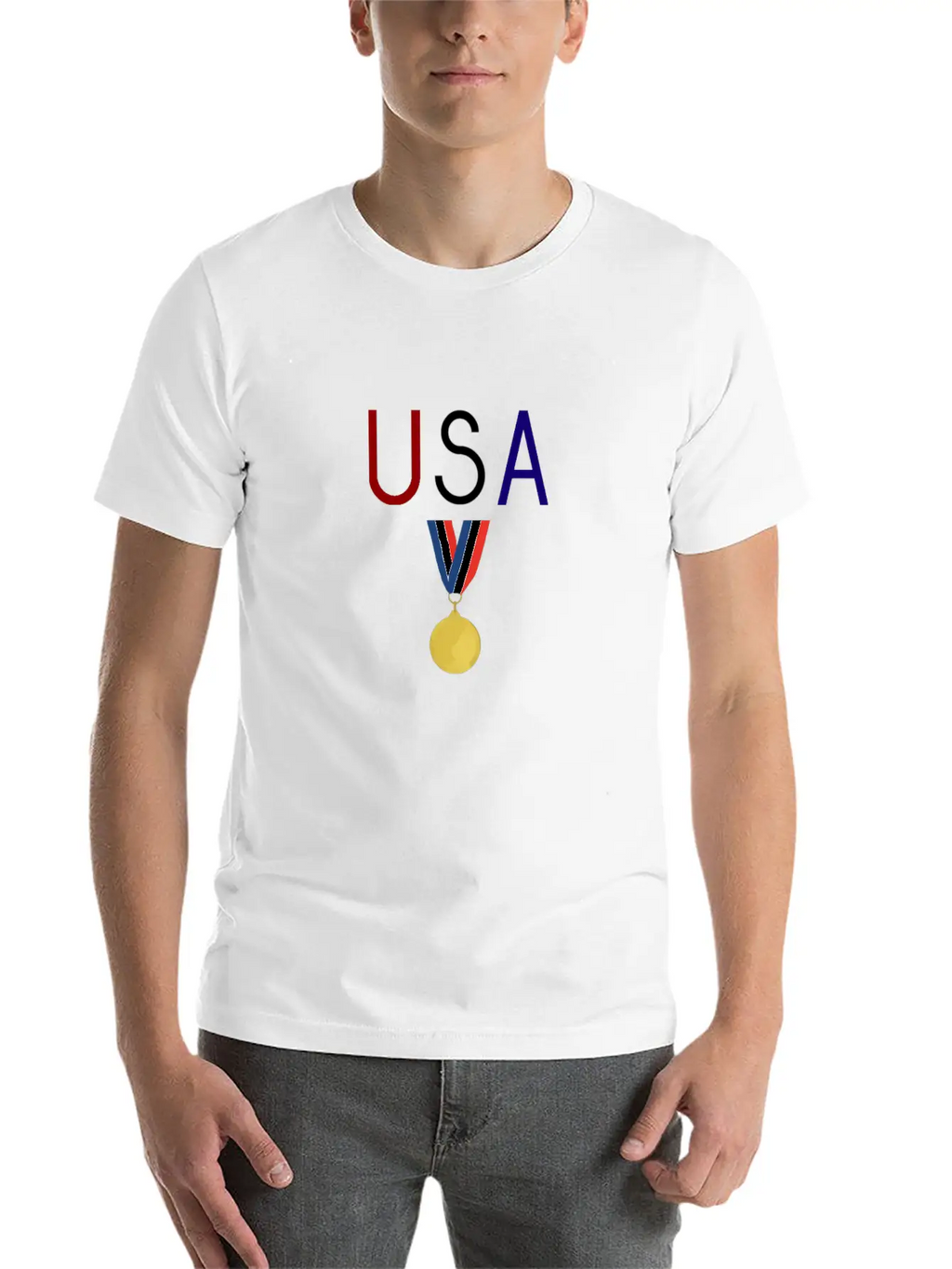 USA Medal Winter Athlete Novelty Gift Fan Design Unisex Casual T-Shirt – Clean Design For Daily Comfort