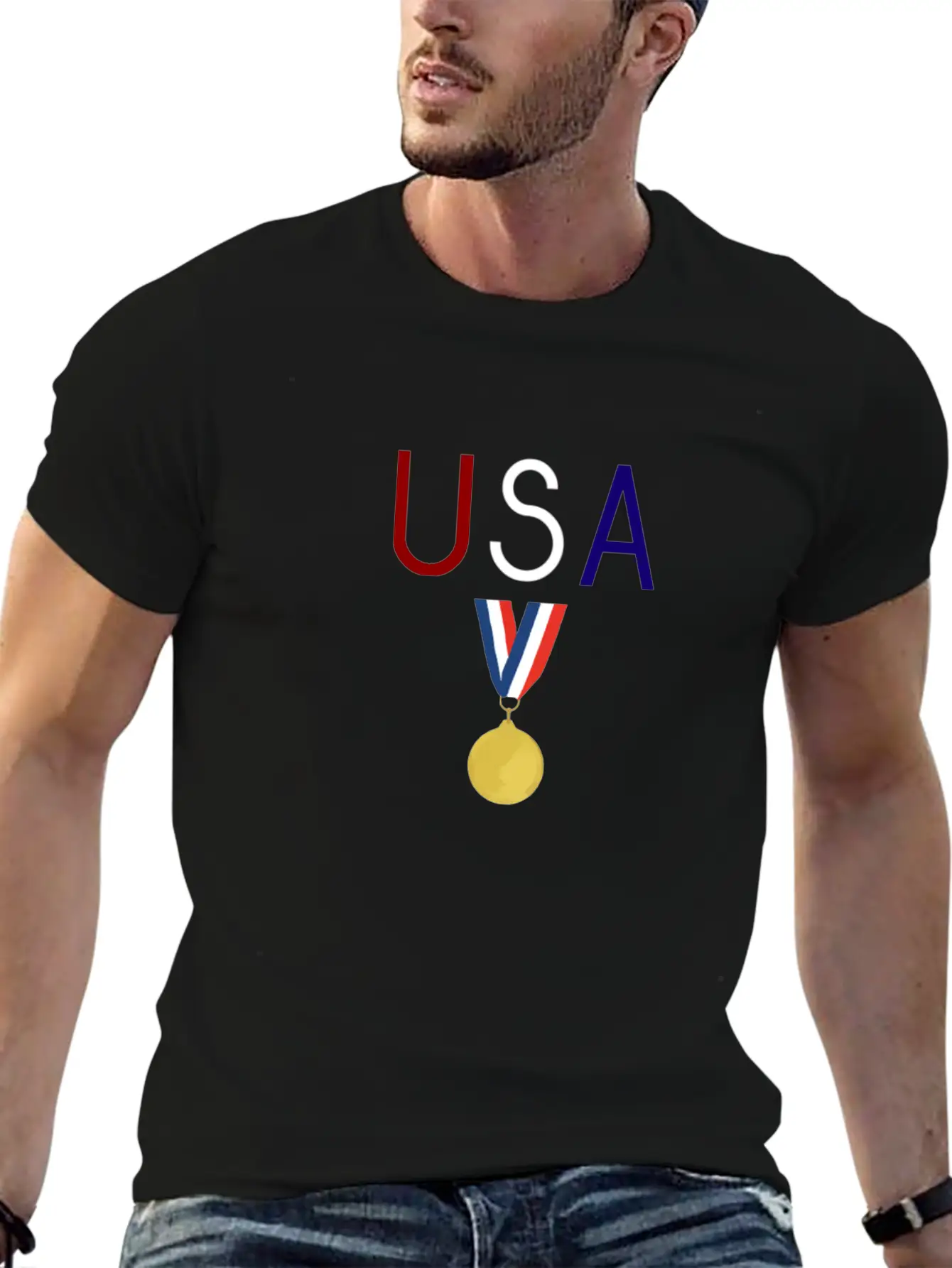 USA Medal Winter Athlete Novelty Gift Fan Design Unisex Casual T-Shirt – Clean Design For Daily Comfort