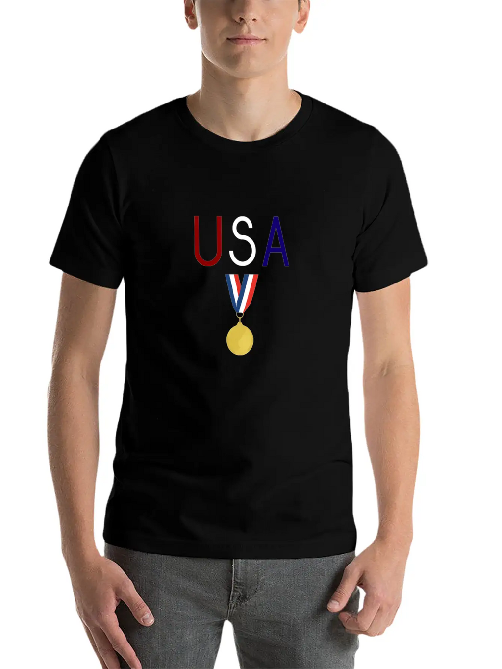 USA Medal Winter Athlete Novelty Gift Fan Design Unisex Casual T-Shirt – Clean Design For Daily Comfort