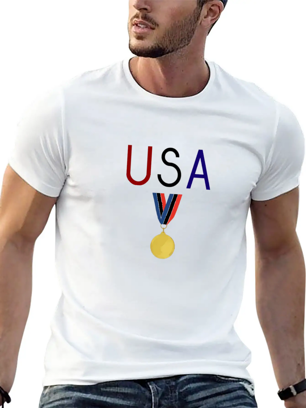 USA Medal Winter Athlete Novelty Gift Fan Design Unisex Casual T-Shirt – Clean Design For Daily Comfort