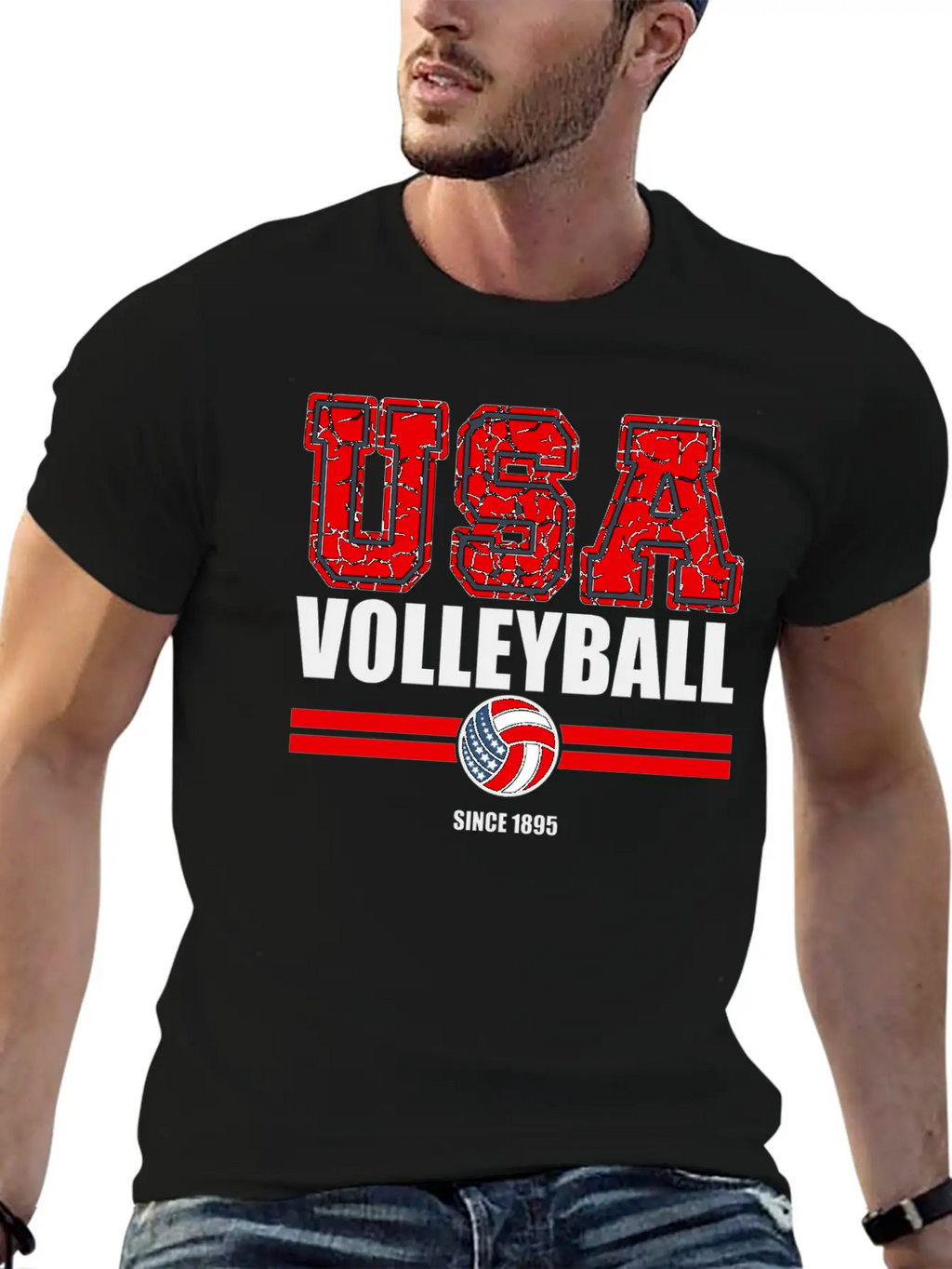 USA Volleyball Sports Unisex Casual T-Shirt – Clean Design For Daily Comfort