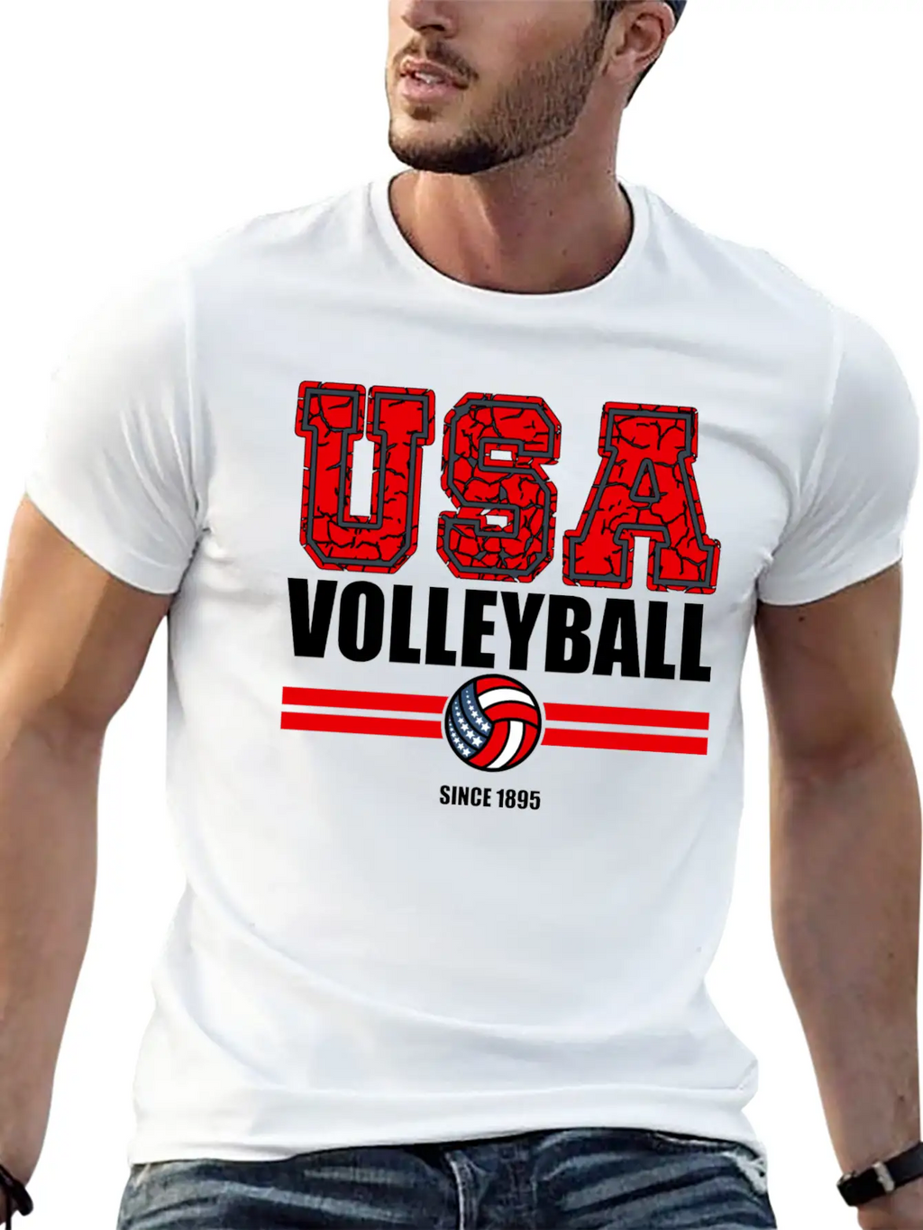 USA Volleyball Sports Unisex Casual T-Shirt – Clean Design For Daily Comfort