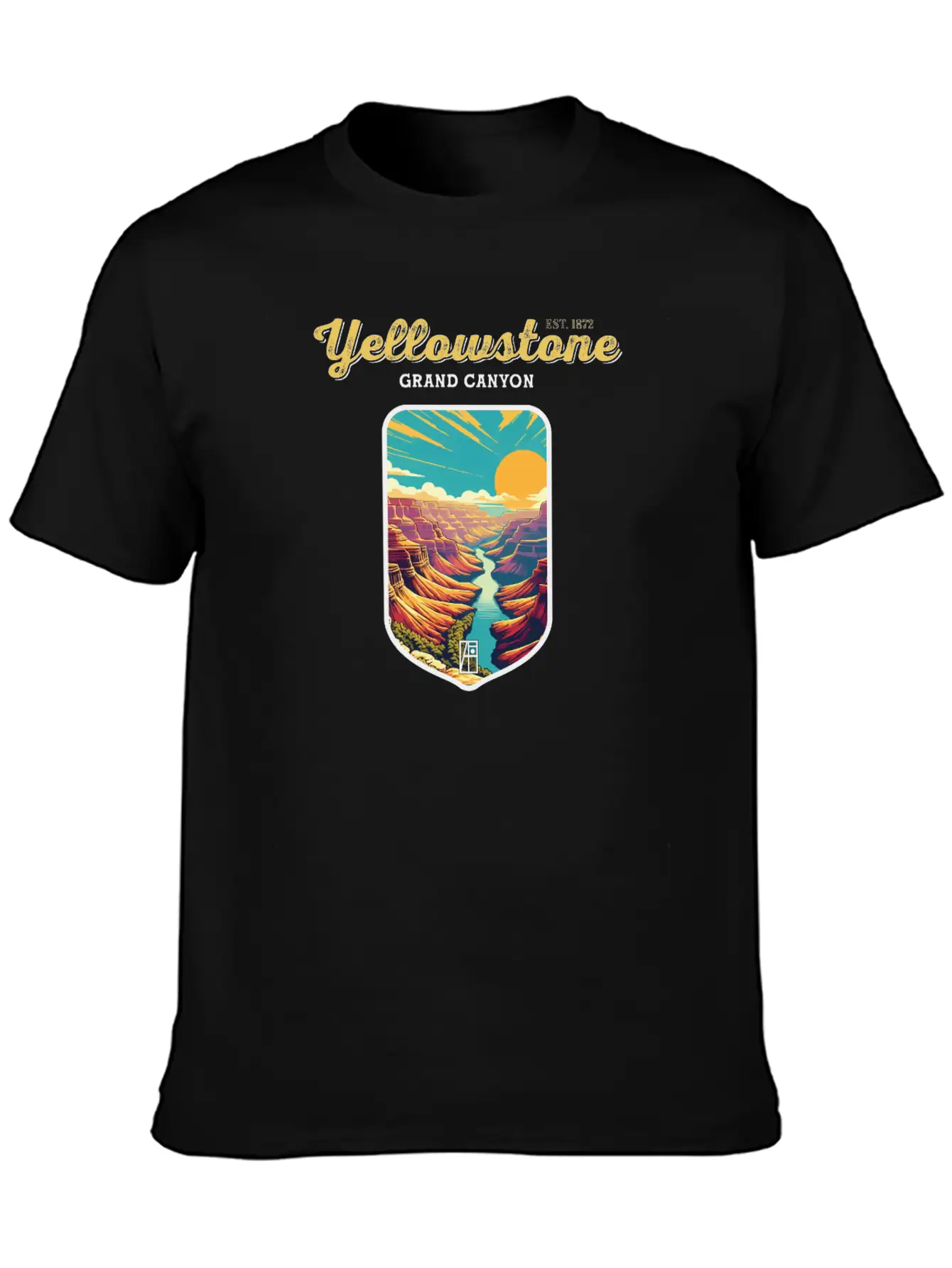 USA - YELLOWSTONE - Grand Canyon - 2 Unisex Short Sleeve Soft Cotton T-Shirt – Casual Everyday Wear