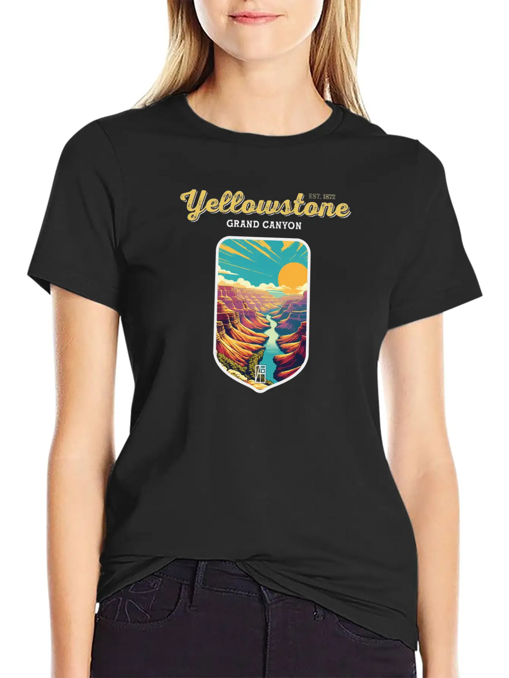USA - YELLOWSTONE - Grand Canyon - 2 Unisex Short Sleeve Soft Cotton T-Shirt – Casual Everyday Wear