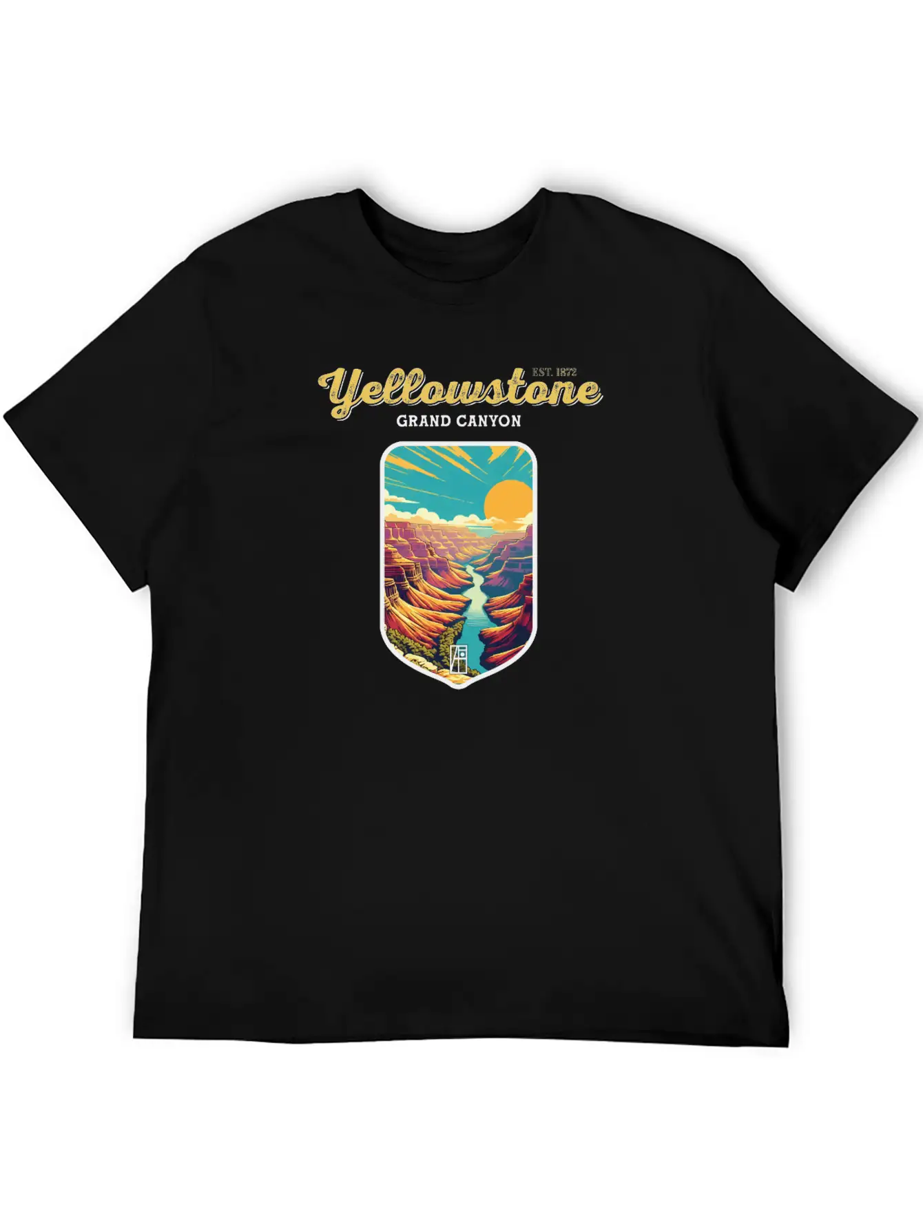 USA - YELLOWSTONE - Grand Canyon - 2 Unisex Short Sleeve Soft Cotton T-Shirt – Casual Everyday Wear