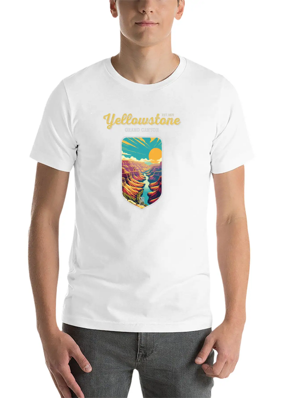 USA - YELLOWSTONE - Grand Canyon - 2 Unisex Short Sleeve Soft Cotton T-Shirt – Casual Everyday Wear