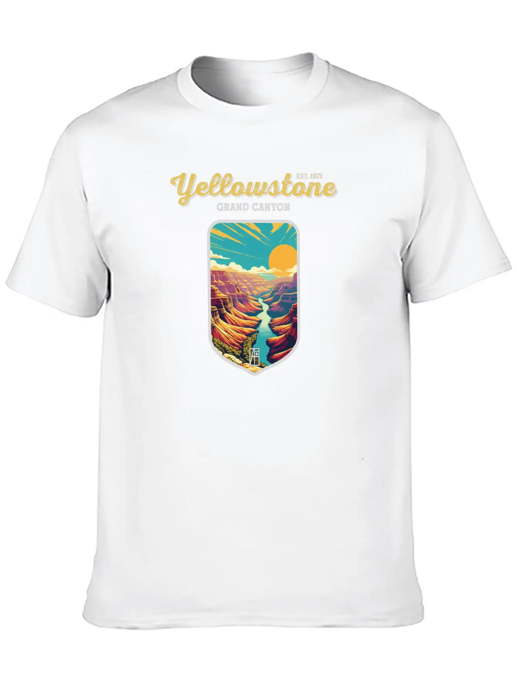 USA - YELLOWSTONE - Grand Canyon - 2 Unisex Short Sleeve Soft Cotton T-Shirt – Casual Everyday Wear
