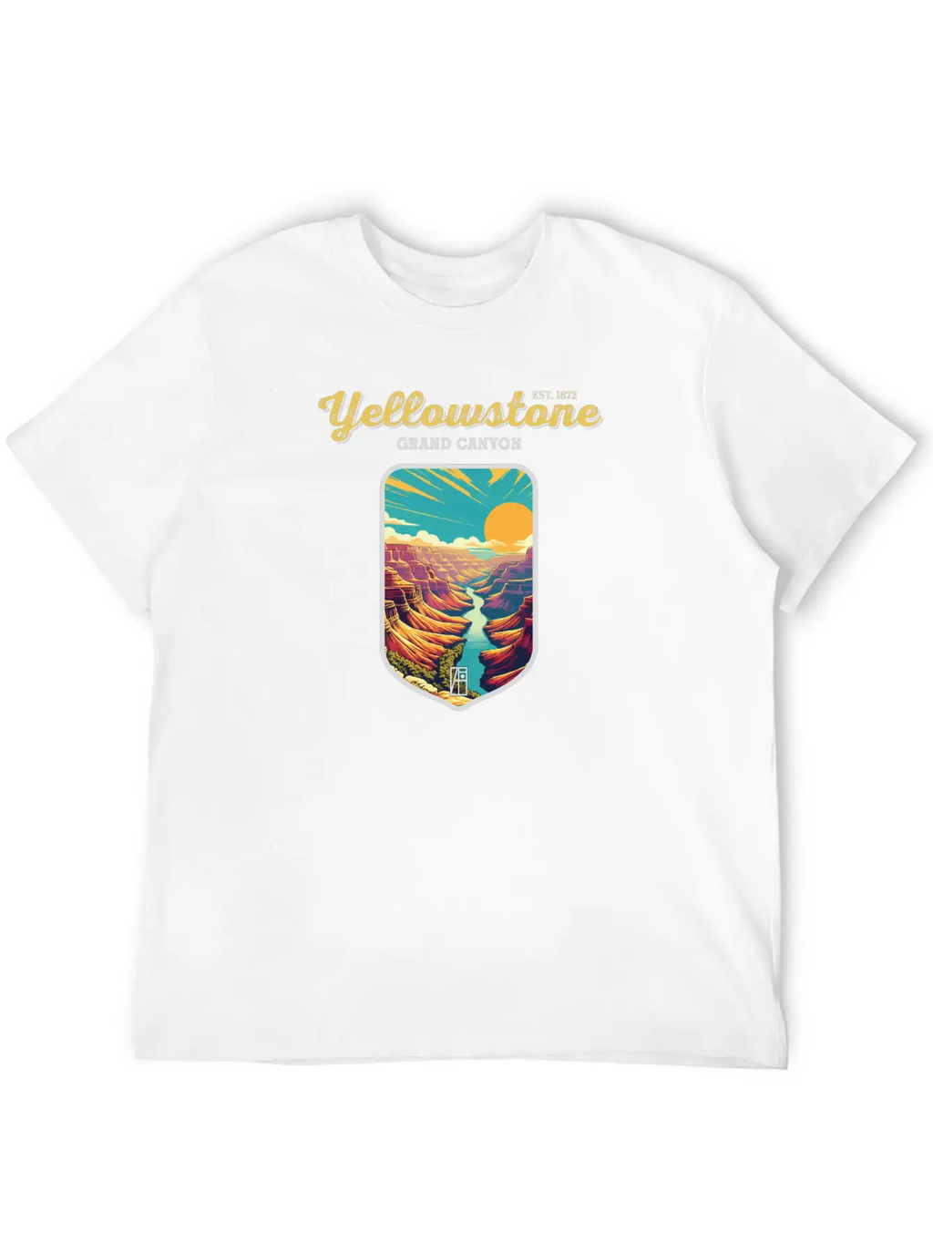 USA - YELLOWSTONE - Grand Canyon - 2 Unisex Short Sleeve Soft Cotton T-Shirt – Casual Everyday Wear