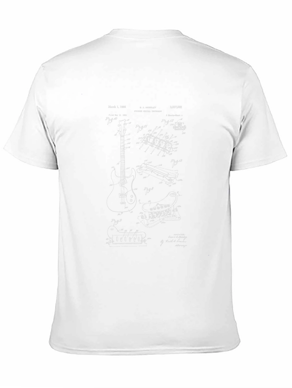 Guitar Patent Blueprint Graphic Tee - Black