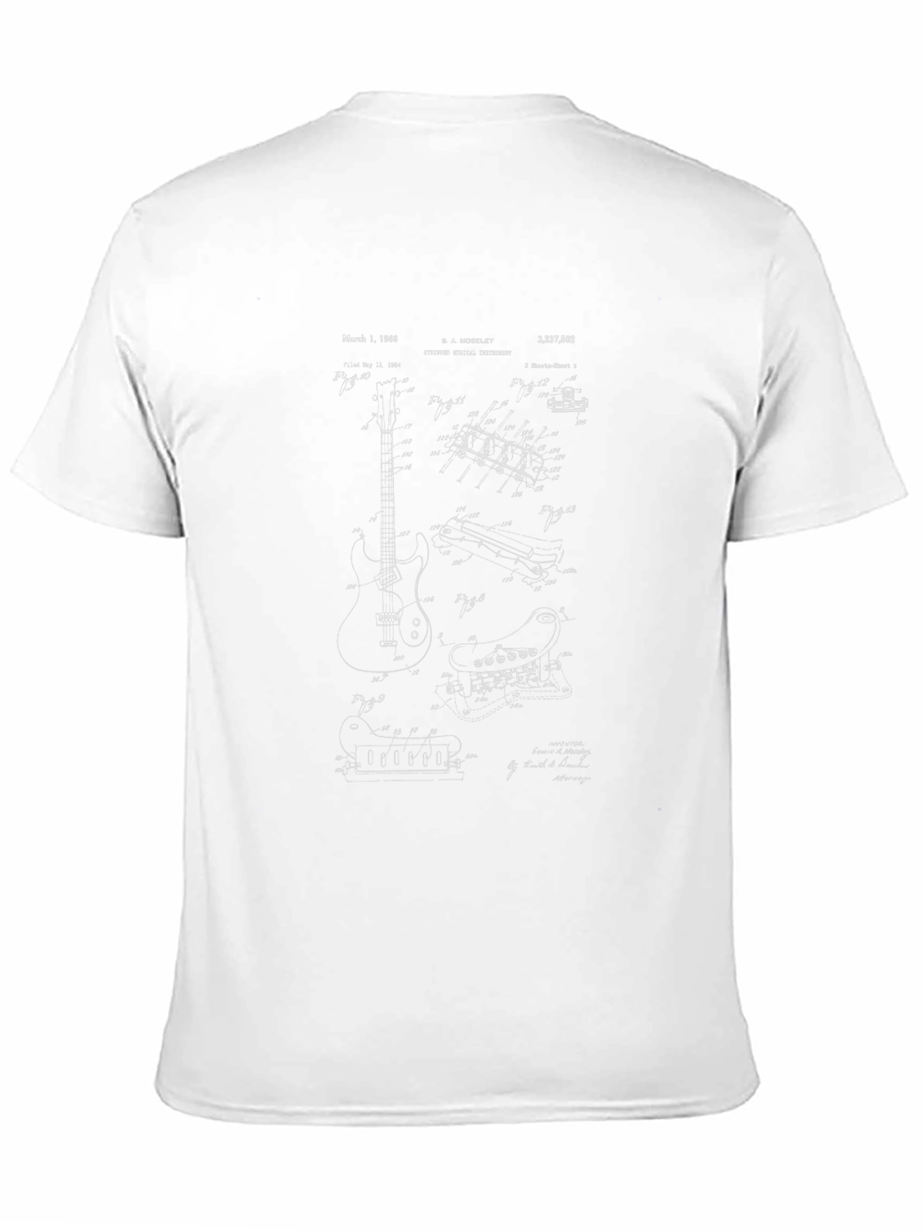 Guitar Patent Blueprint Graphic Tee - Black