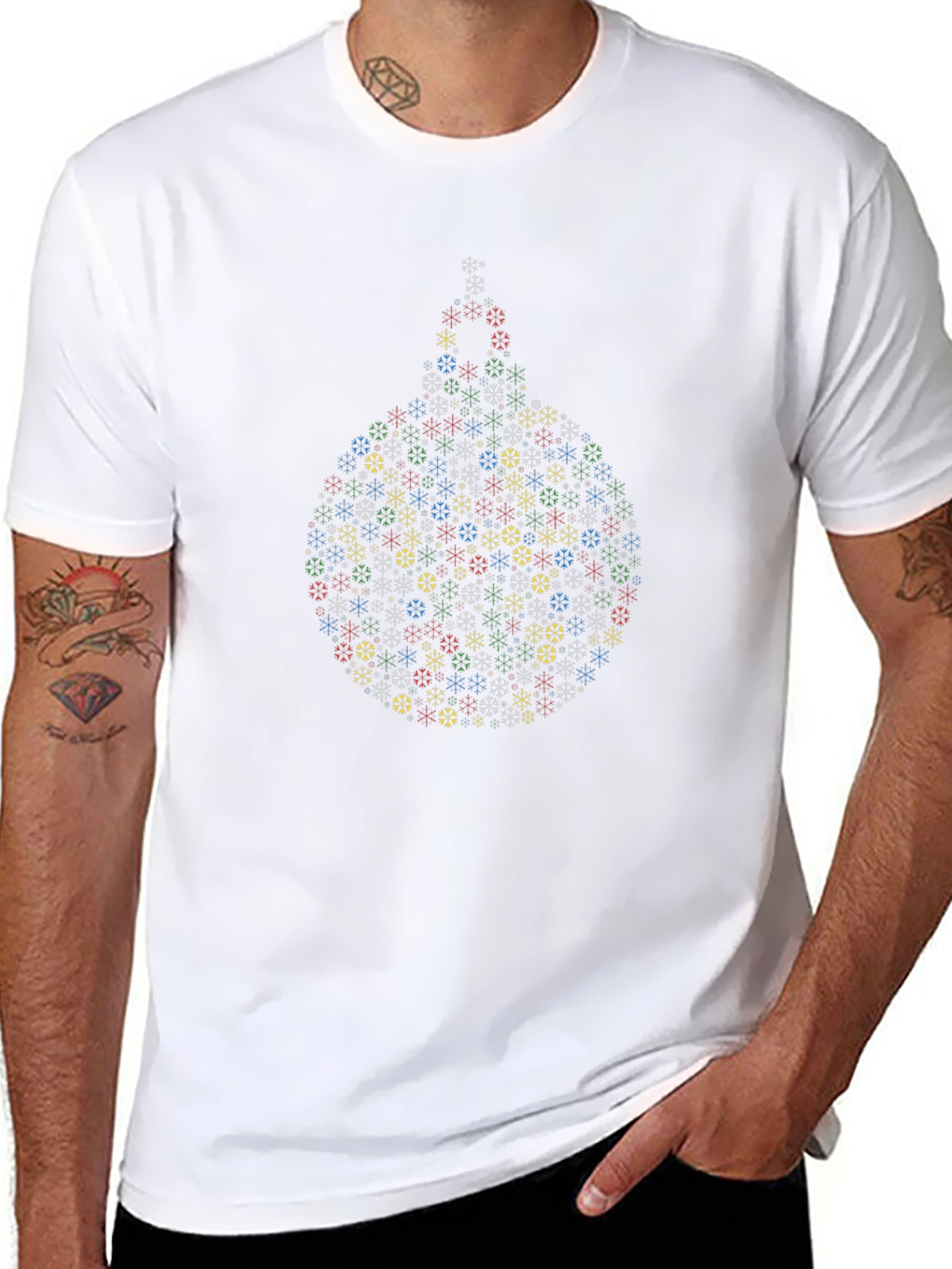 Festive Snowflake Ornament Tee - Holiday Cheer