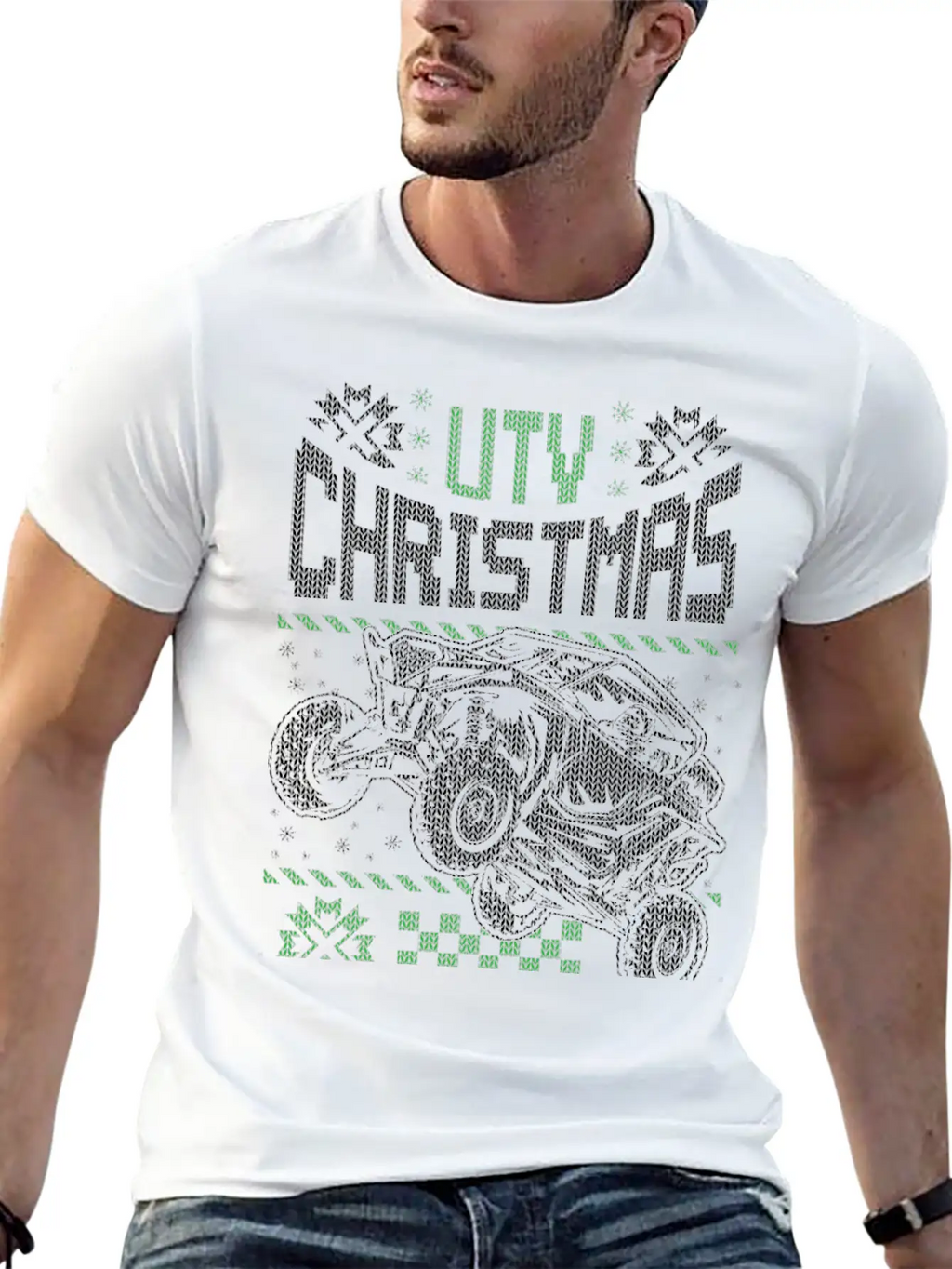 UTV SxS RzR Christmas Unisex Short Sleeve Soft Cotton T-Shirt – Casual Everyday Wear