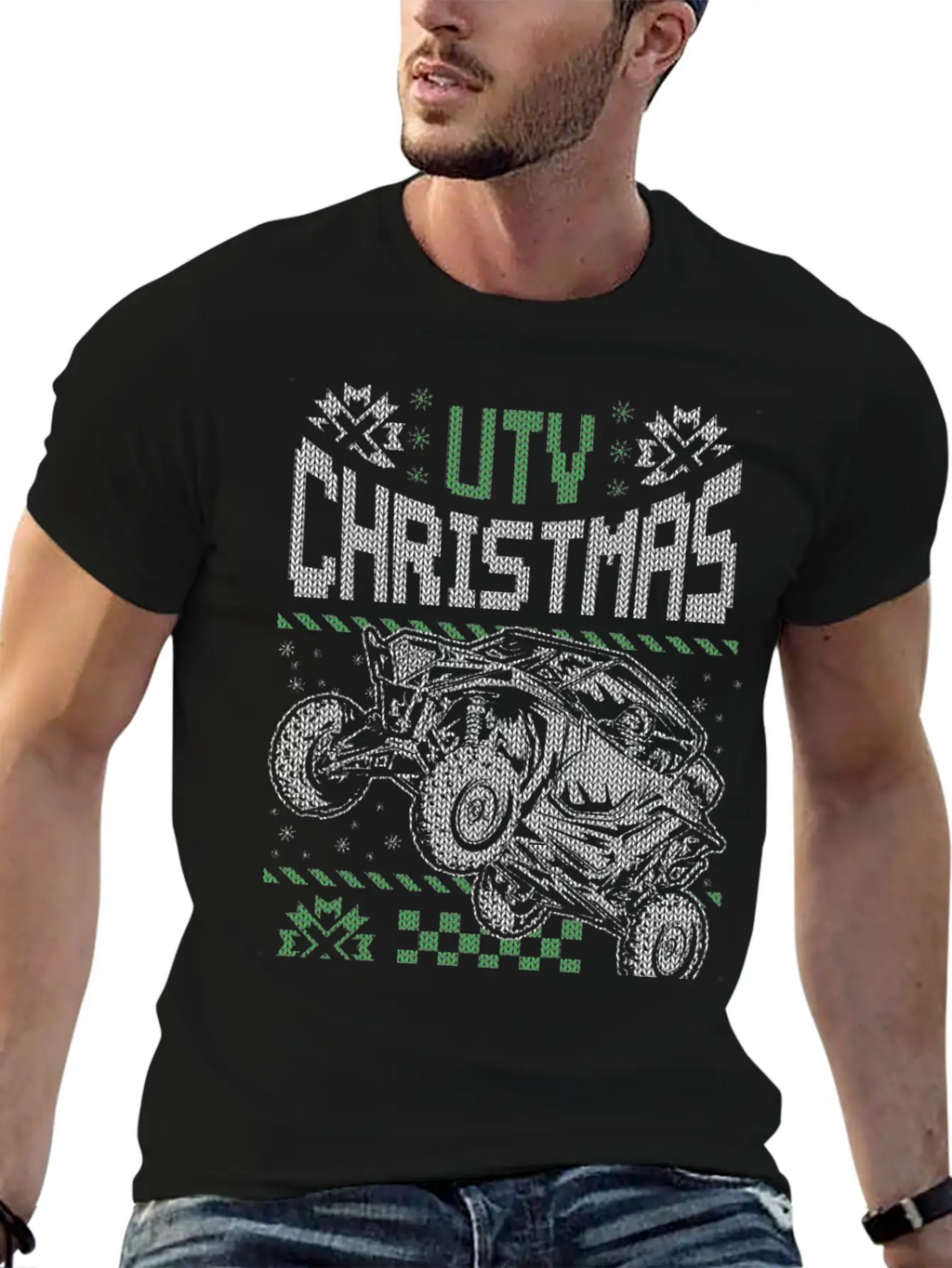 UTV SxS RzR Christmas Unisex Short Sleeve Soft Cotton T-Shirt – Casual Everyday Wear