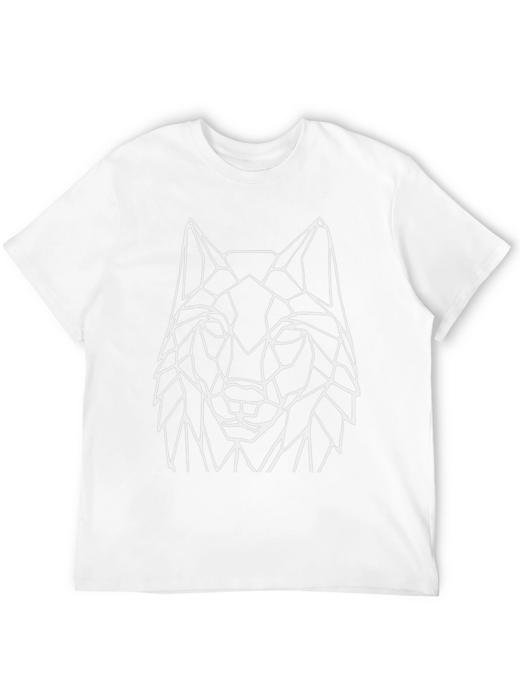 Geometric Wolf Graphic Tee - Black