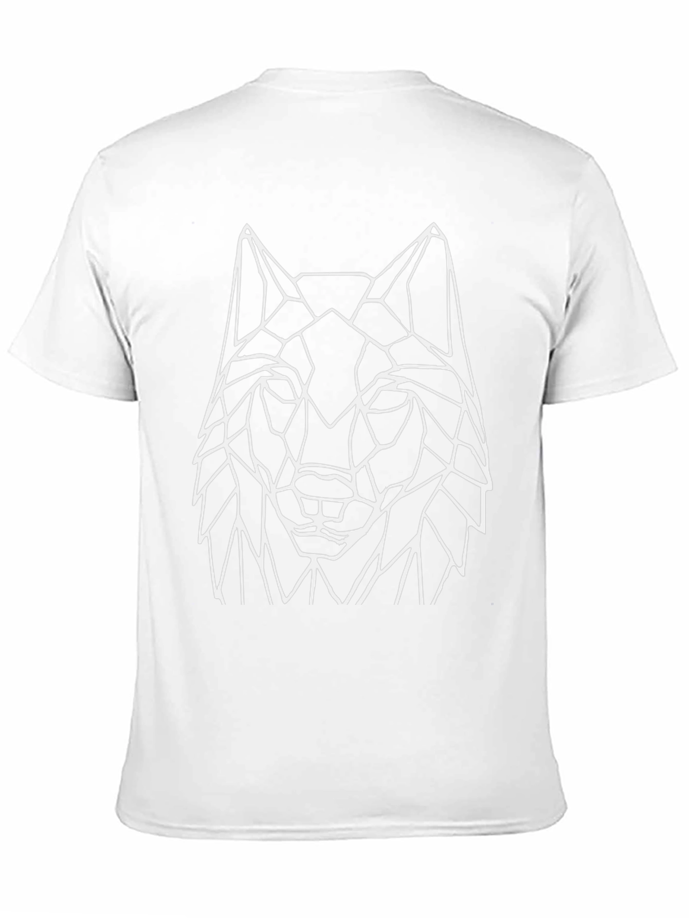 Geometric Wolf Graphic Tee - Black