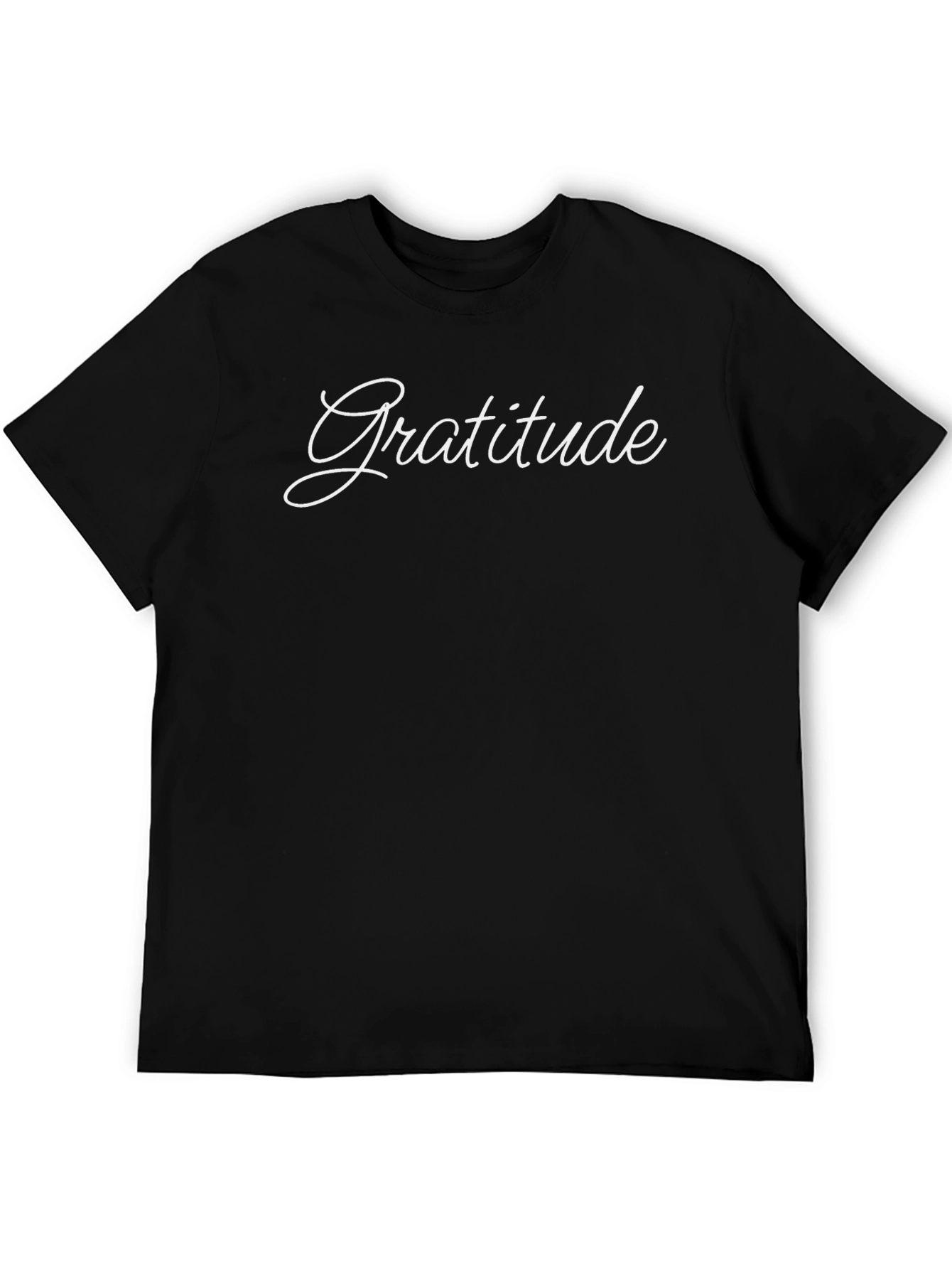 Gratitude T-Shirt - Black Crew Neck Soft Cotton Tee