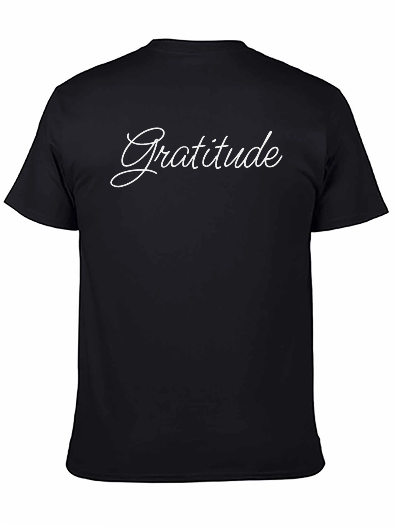 Gratitude T-Shirt - Black Crew Neck Soft Cotton Tee