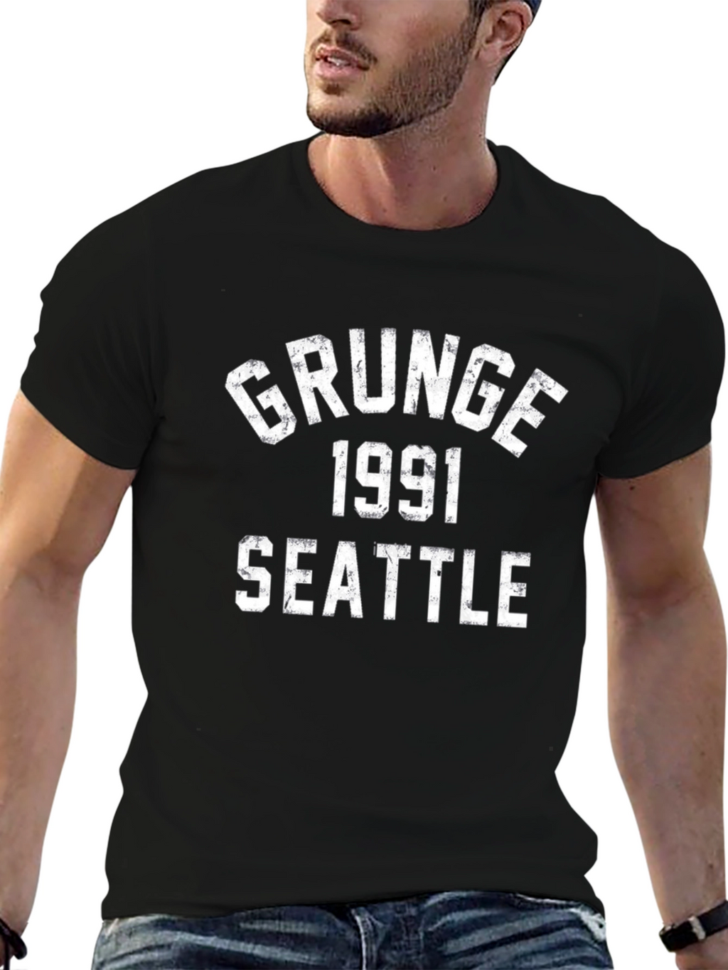 Grunge 1991 Seattle Black T-Shirt