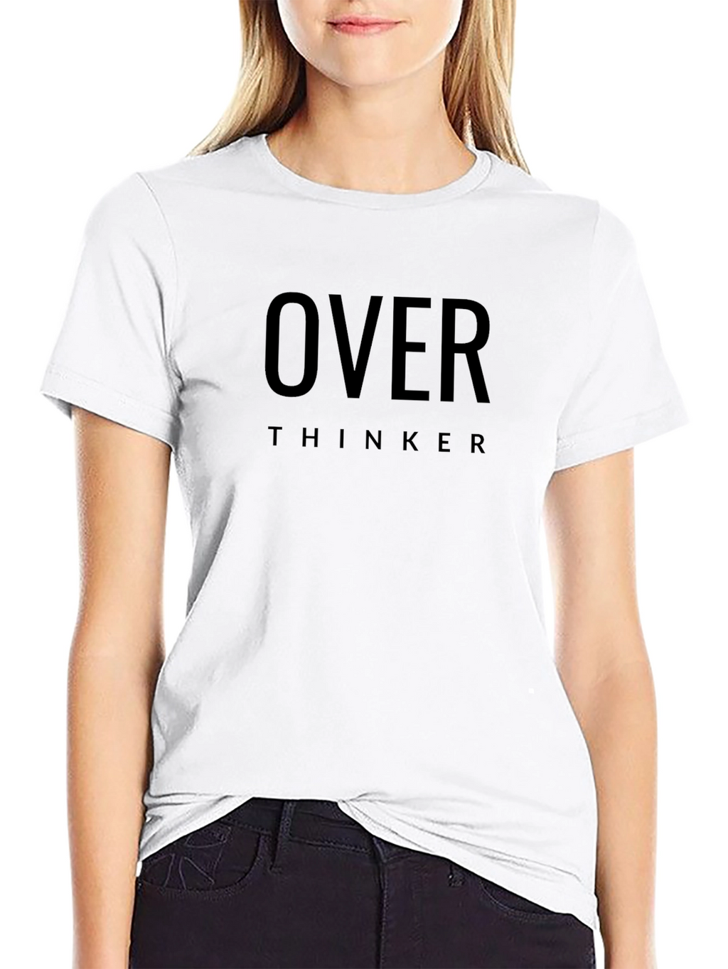 Overthinker Black Tee - Trendy Comfort