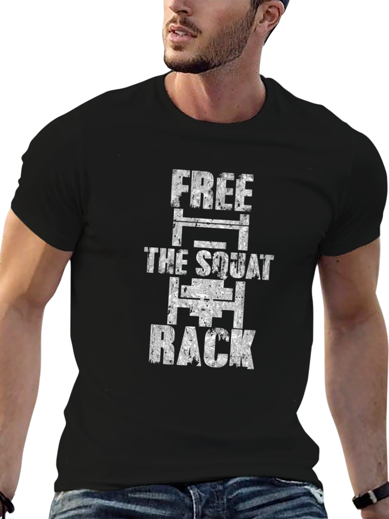 Free The Squat Rack Black Graphic Tee